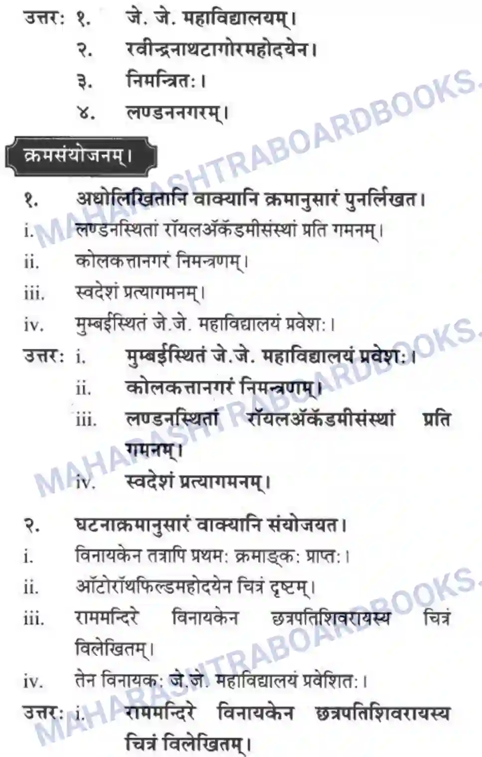 Maharashtra Board Solution class-10 मन्दाकिनी+(Sanskrit) शिल्पकार करमरकरमहोदय। - गद्यम अवबोधनम Image 17