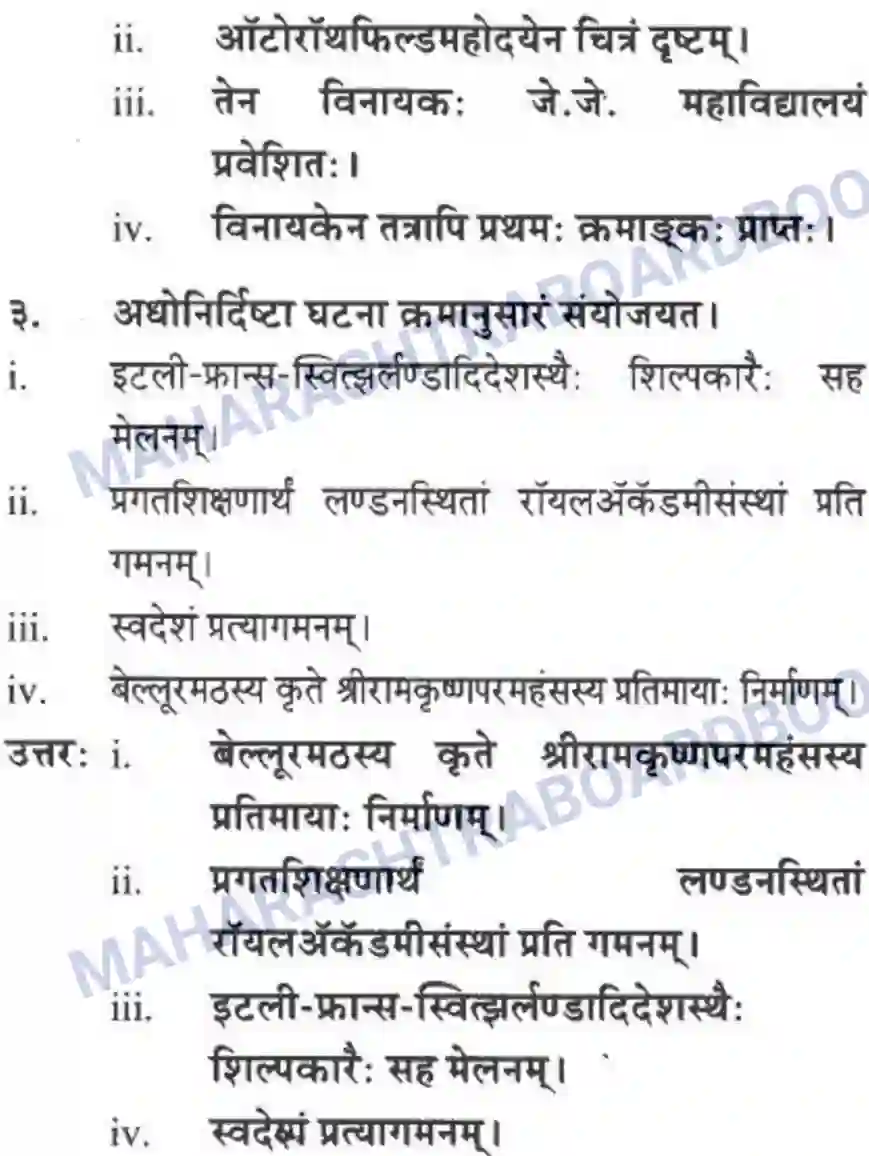 Maharashtra Board Solution class-10 मन्दाकिनी+(Sanskrit) शिल्पकार करमरकरमहोदय। - गद्यम अवबोधनम Image 18