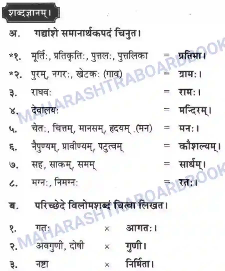 Maharashtra Board Solution class-10 मन्दाकिनी+(Sanskrit) शिल्पकार करमरकरमहोदय। - गद्यम अवबोधनम Image 19