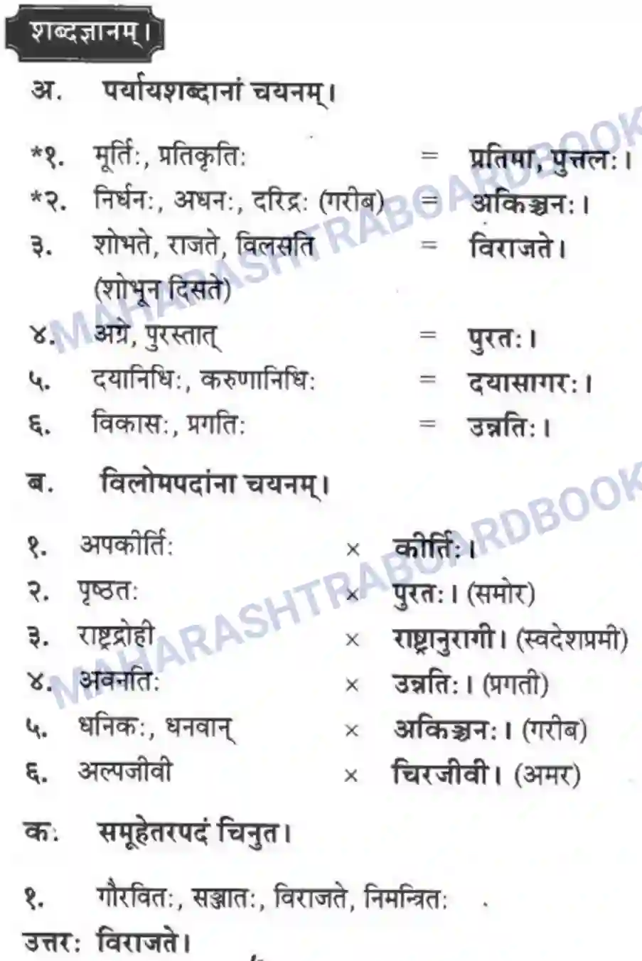 Maharashtra Board Solution class-10 मन्दाकिनी+(Sanskrit) शिल्पकार करमरकरमहोदय। - गद्यम अवबोधनम Image 28