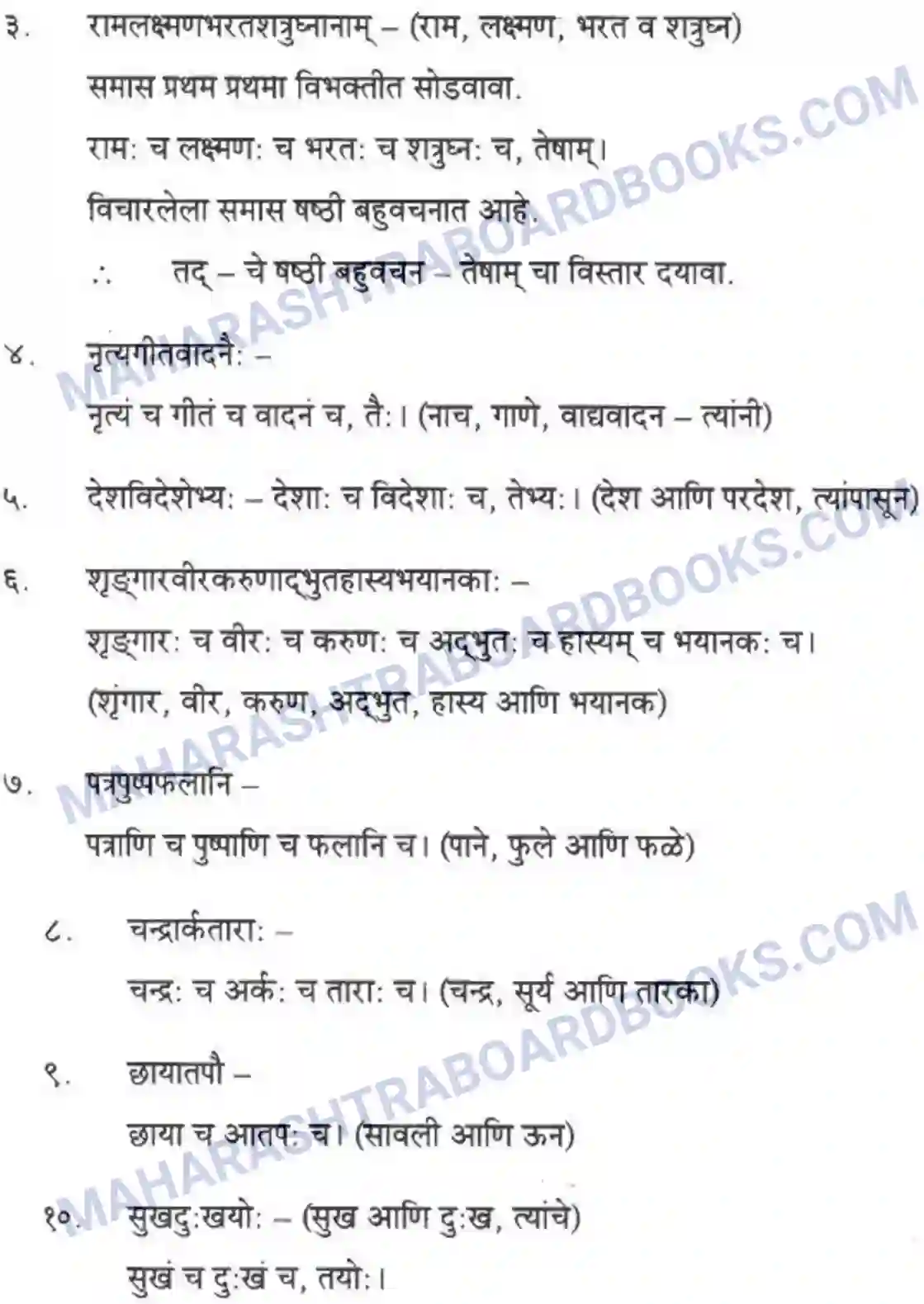 Maharashtra Board Solution Class-10 मन्दाकिनी+(Sanskrit) समासा। - व्याकरणम – ऊपयोजनकौशलम Image 3