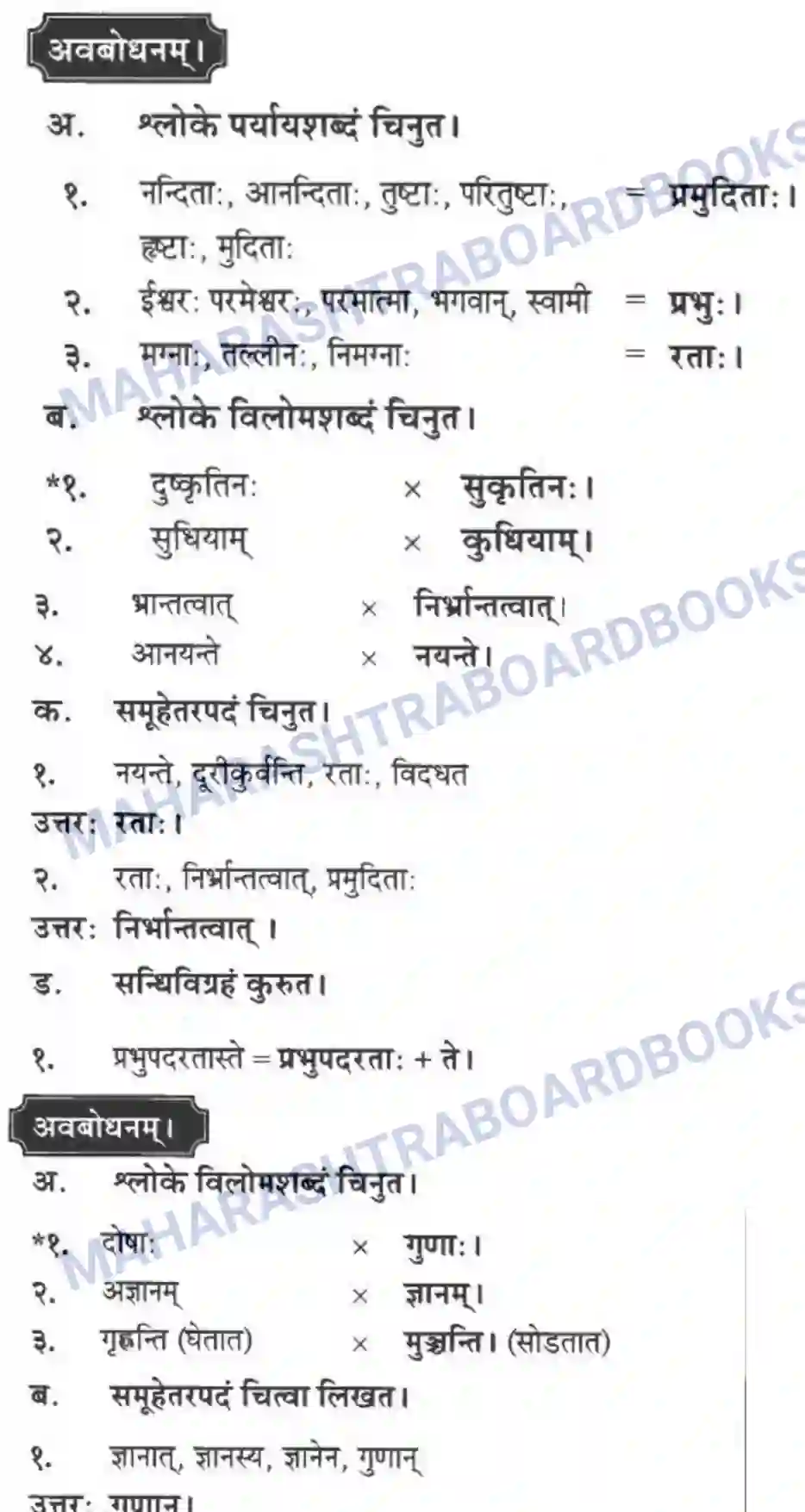 Maharashtra Board Solution Class-10 मन्दाकिनी+(Sanskrit) सुभाषितमाला -१। - पद्यम अवबोधनम Image 2