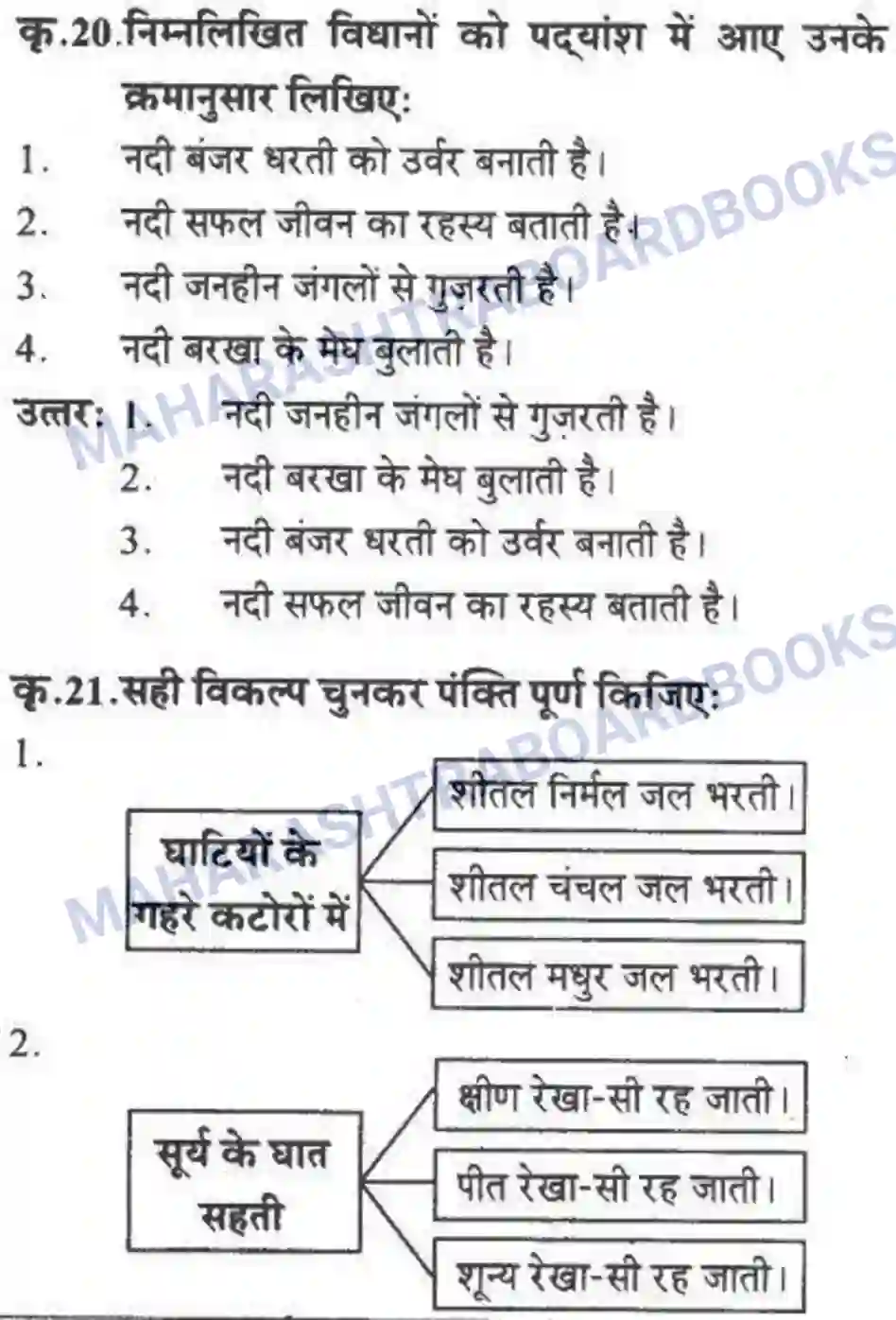 Maharashtra Board Solution class-10 लोकवाणी नदी हूँ मैं - पद्य विभाग Image 7