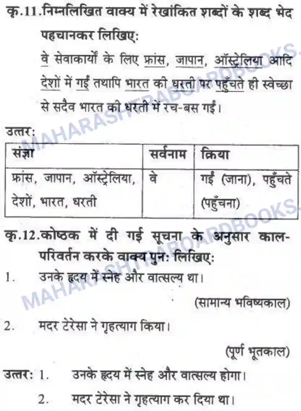 Maharashtra Board Solution Class-10 लोकवाणी मदर टेरेसा - गद्य विभाग Image 11