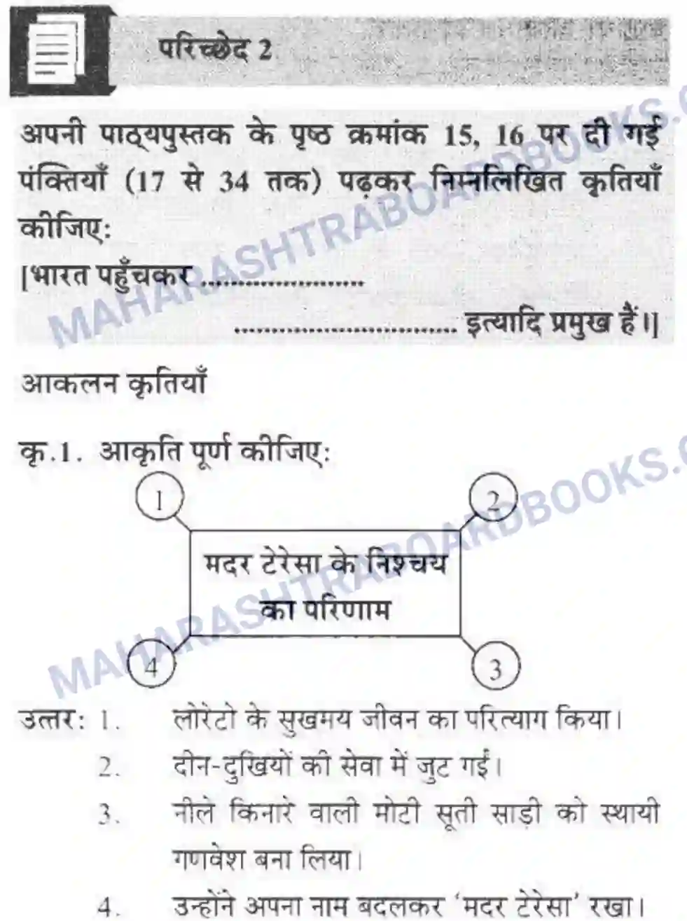 Maharashtra Board Solution Class-10 लोकवाणी मदर टेरेसा - गद्य विभाग Image 14