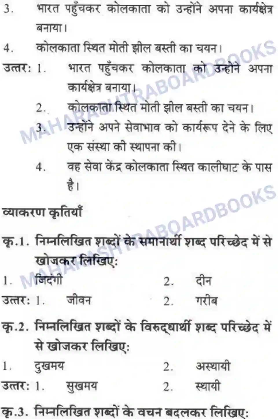 Maharashtra Board Solution Class-10 लोकवाणी मदर टेरेसा - गद्य विभाग Image 18