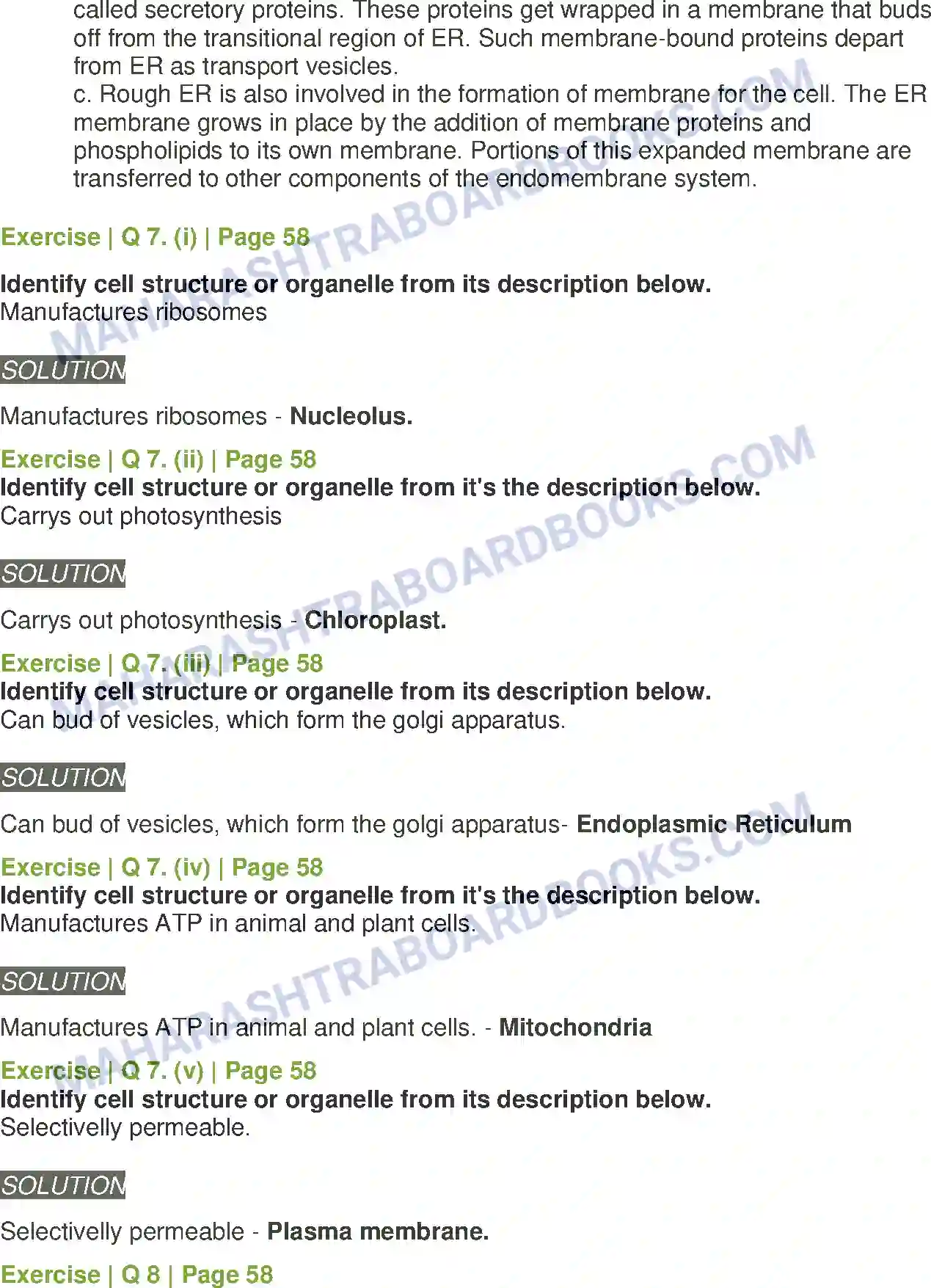 Maharashtra Board Solution Class-11 Biology Cell Structure and Organization Image 12