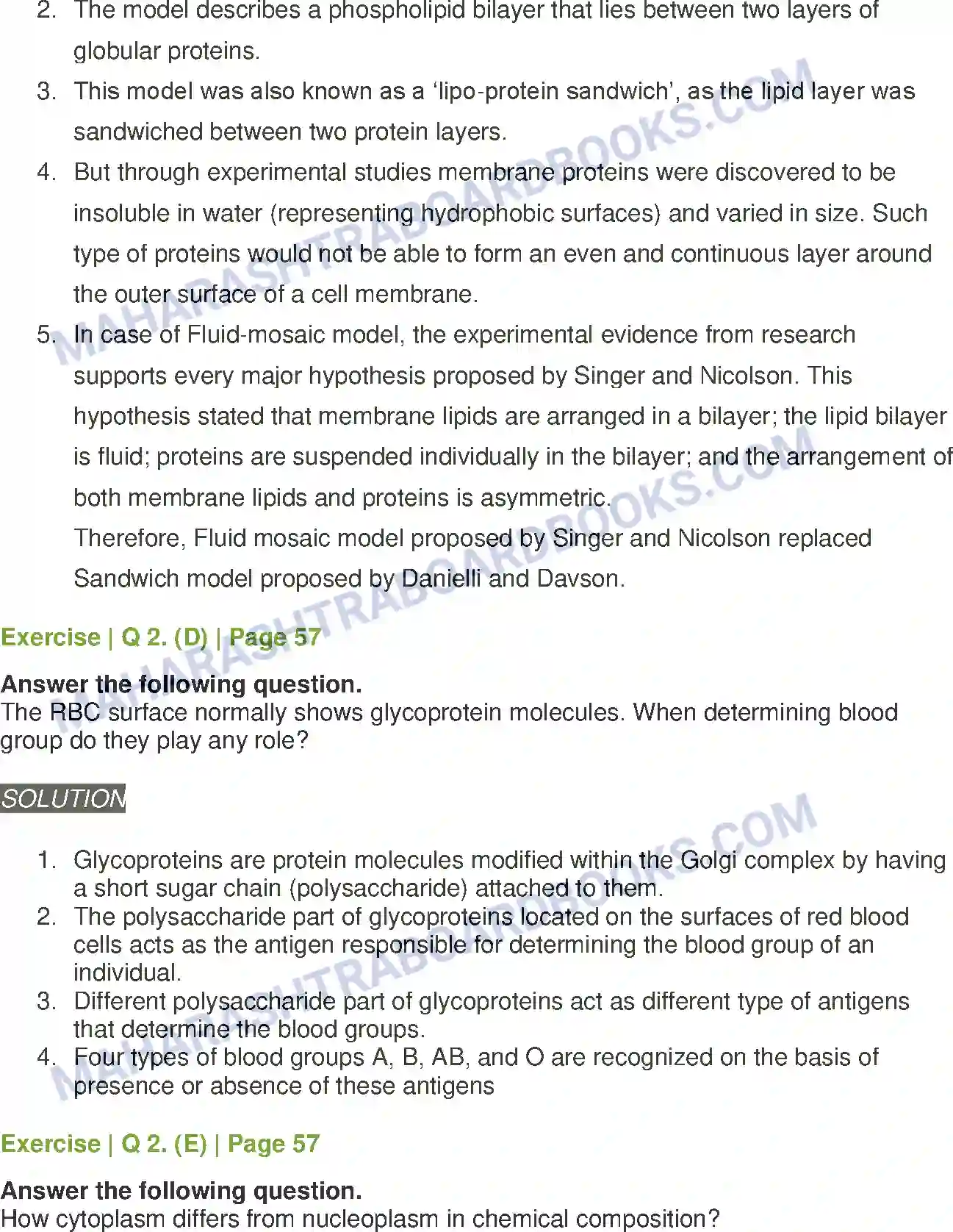 Maharashtra Board Solution Class-11 Biology Cell Structure and Organization Image 4