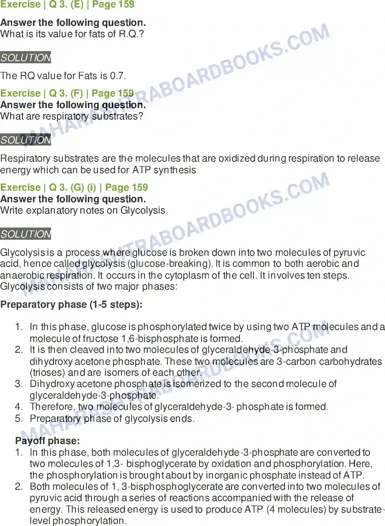 Maharashtra Board Solution Class-11 Biology Respiration and Energy Transfer Image 4