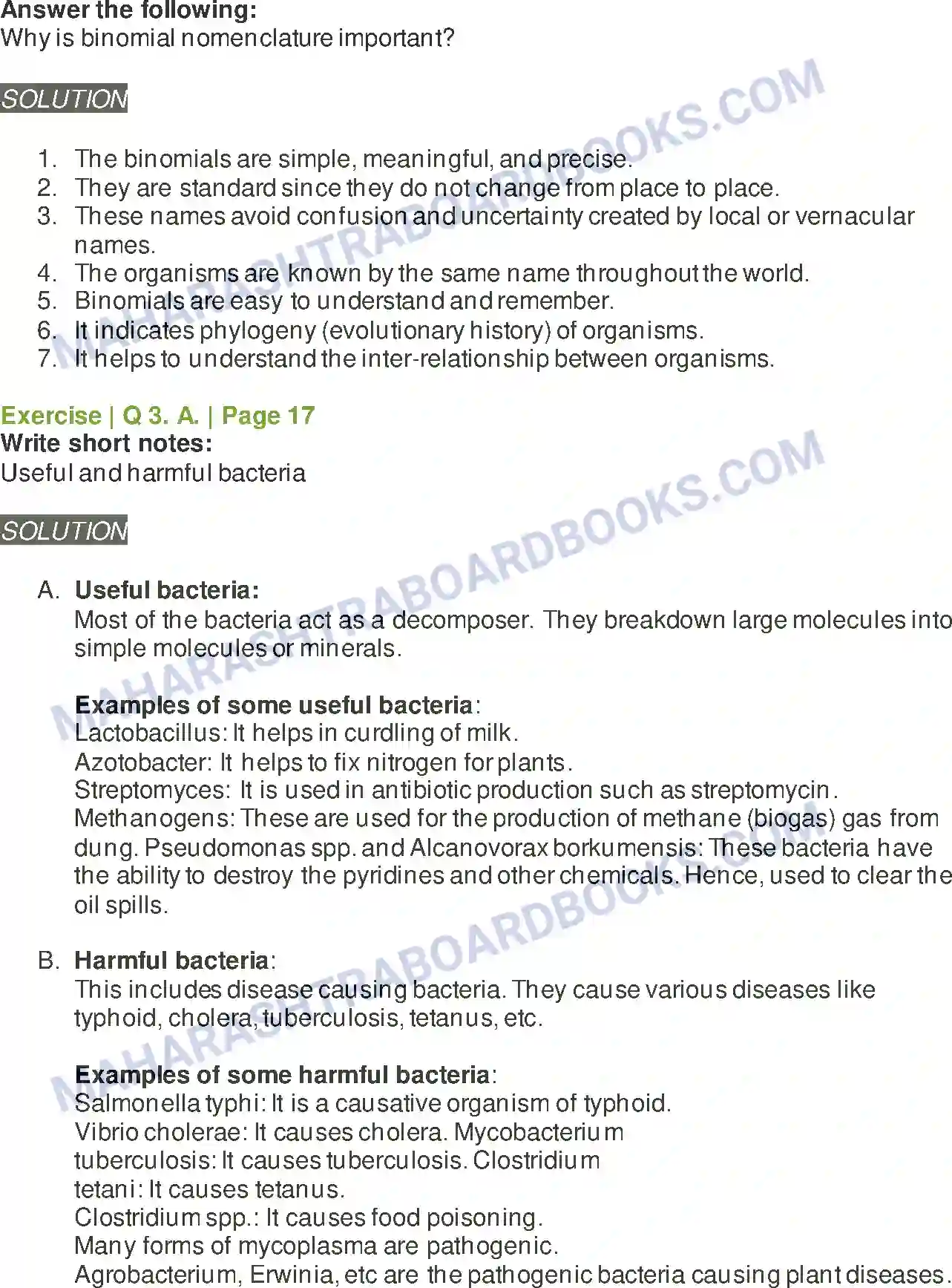 Maharashtra Board Solution class-11 Biology Systematics of Living Organisms Image 3