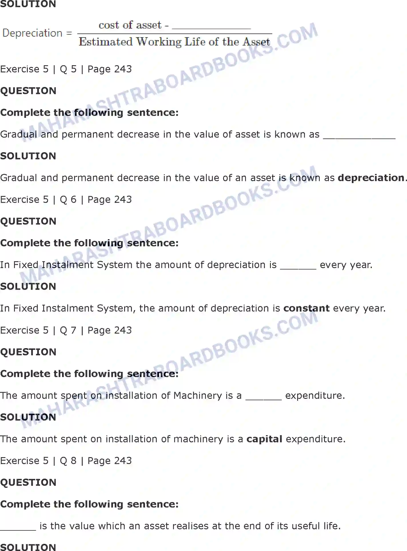 Maharashtra Board Solution Class-11 Book+Keeping+&+Accountancy Depreciation Image 13