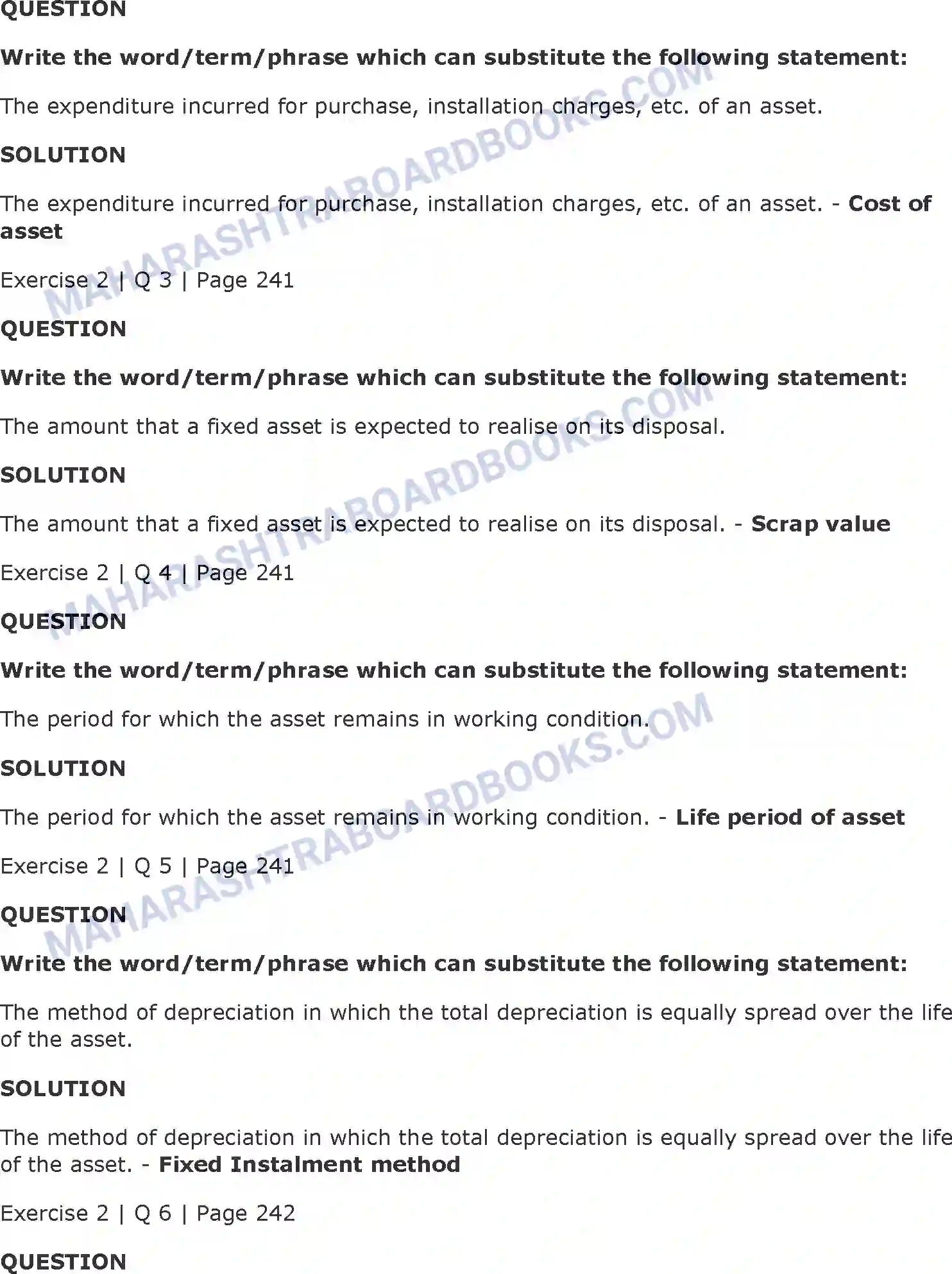 Maharashtra Board Solution Class-11 Book+Keeping+&+Accountancy Depreciation Image 4