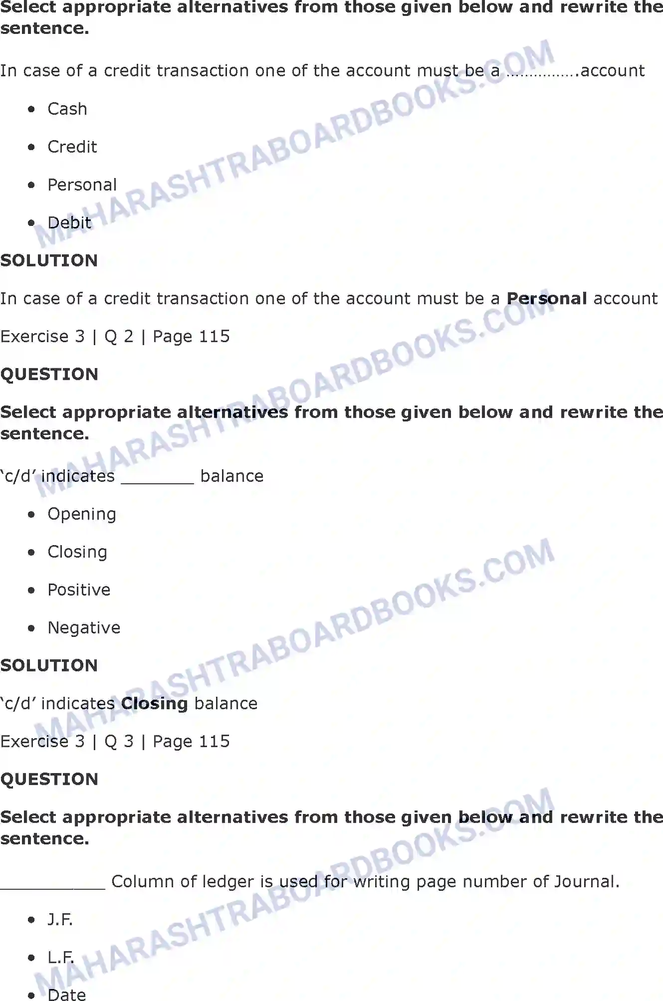 Maharashtra Board Solution Class-11 Book+Keeping+&+Accountancy Ledger Image 5