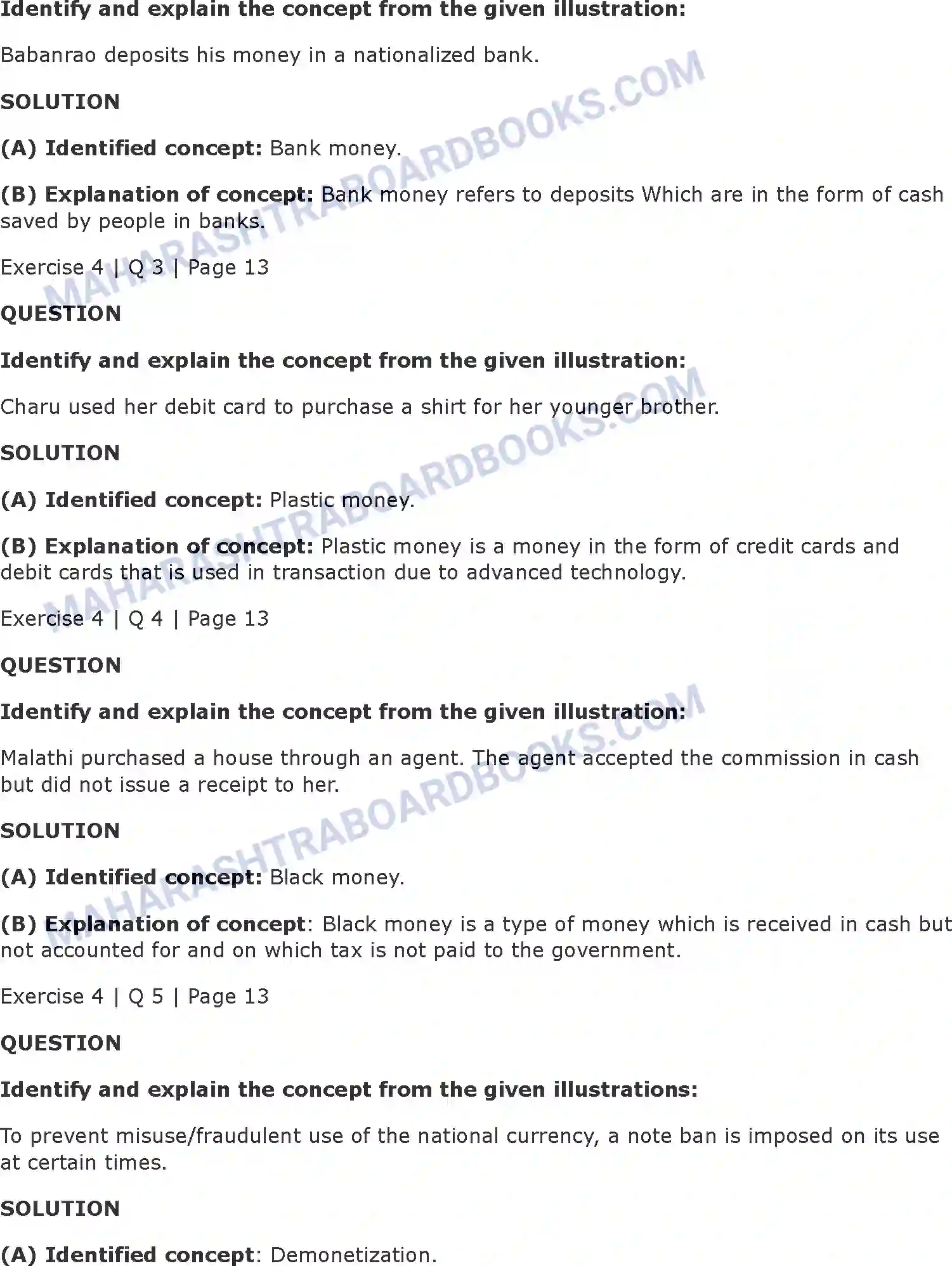 Maharashtra Board Solution Class-11 Economics Money Image 5