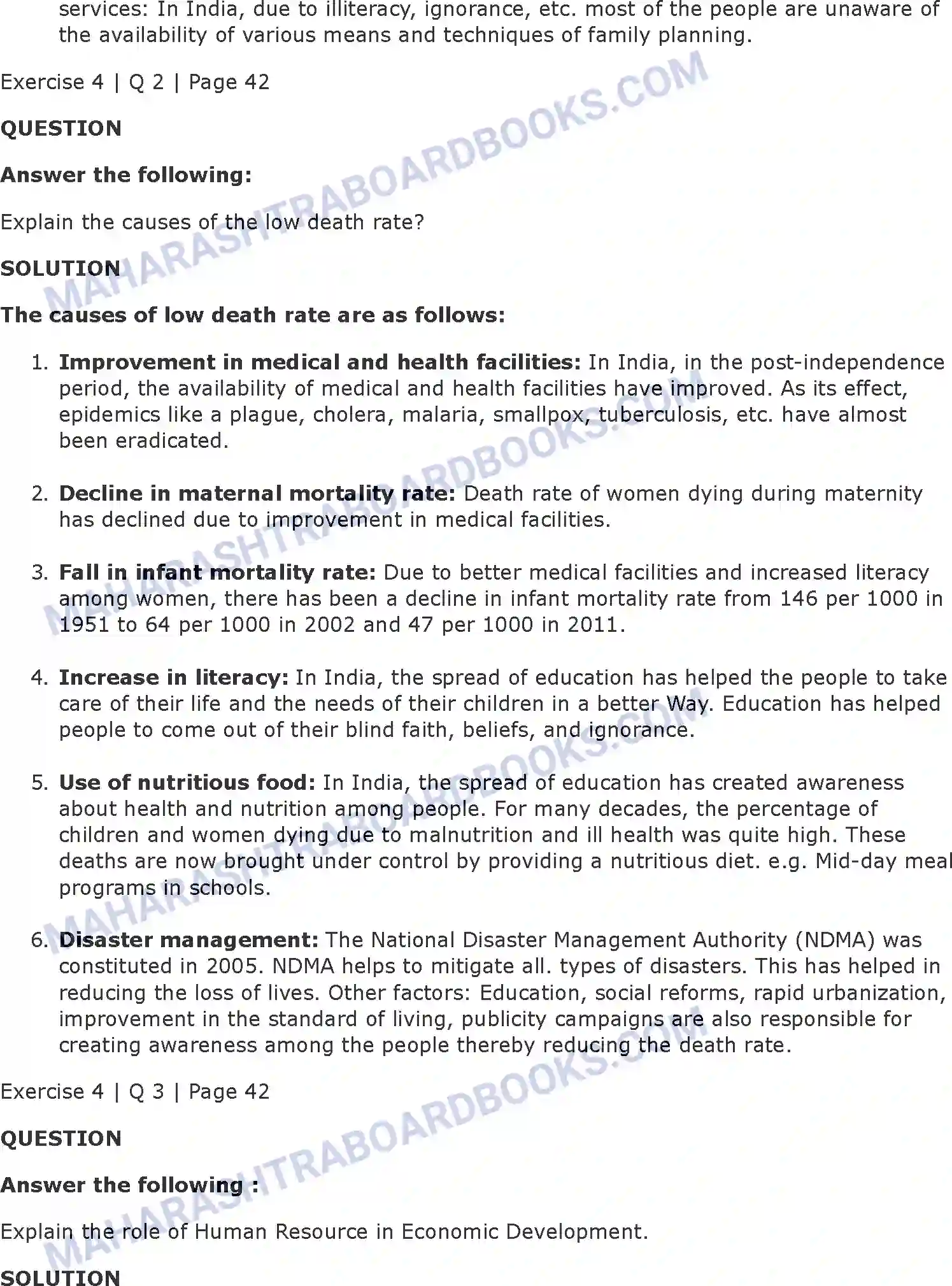 Maharashtra Board Solution Class-11 Economics Population in India Image 6