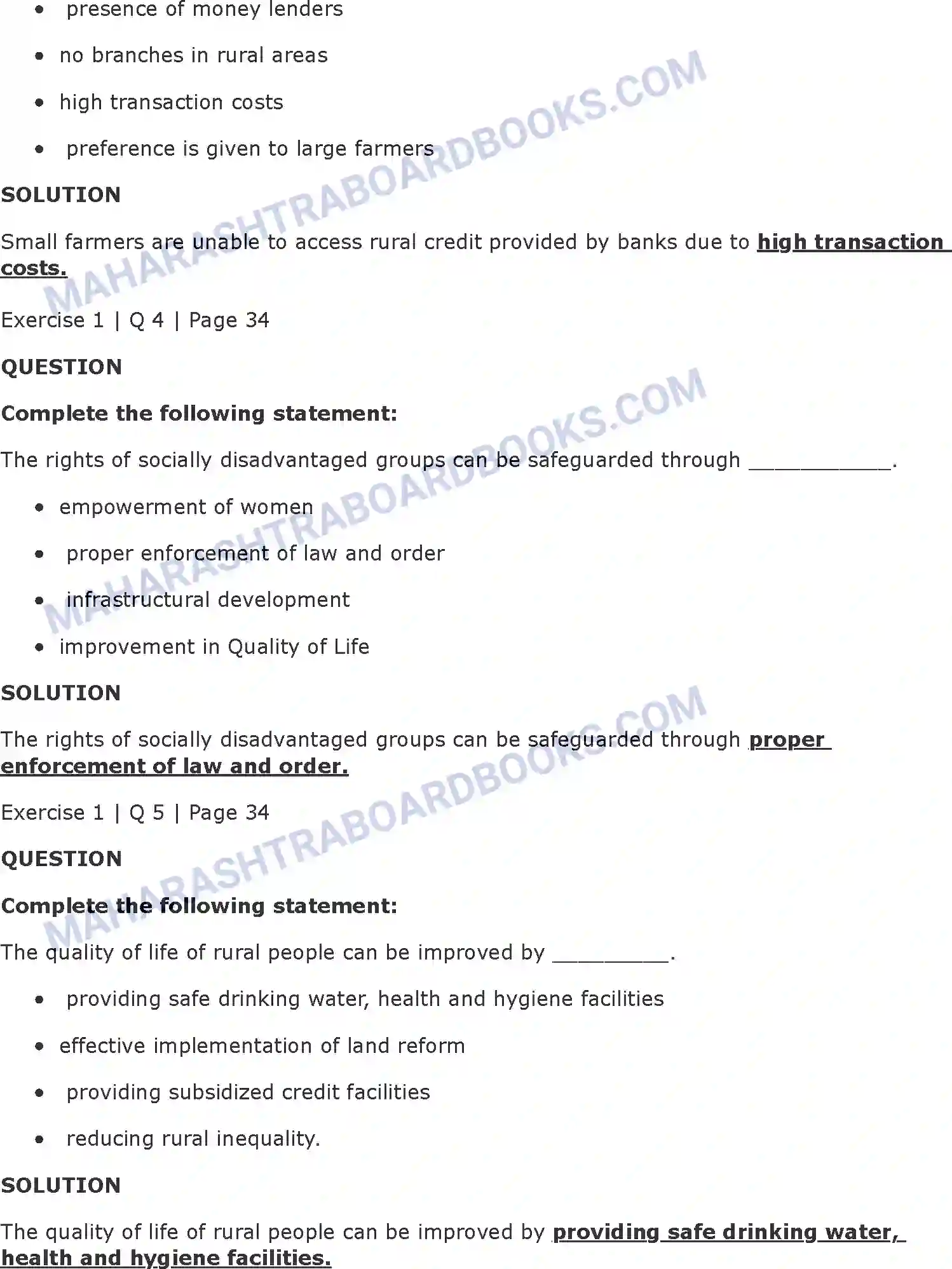 Maharashtra Board Solution Class-11 Economics Rural Development in India Image 2