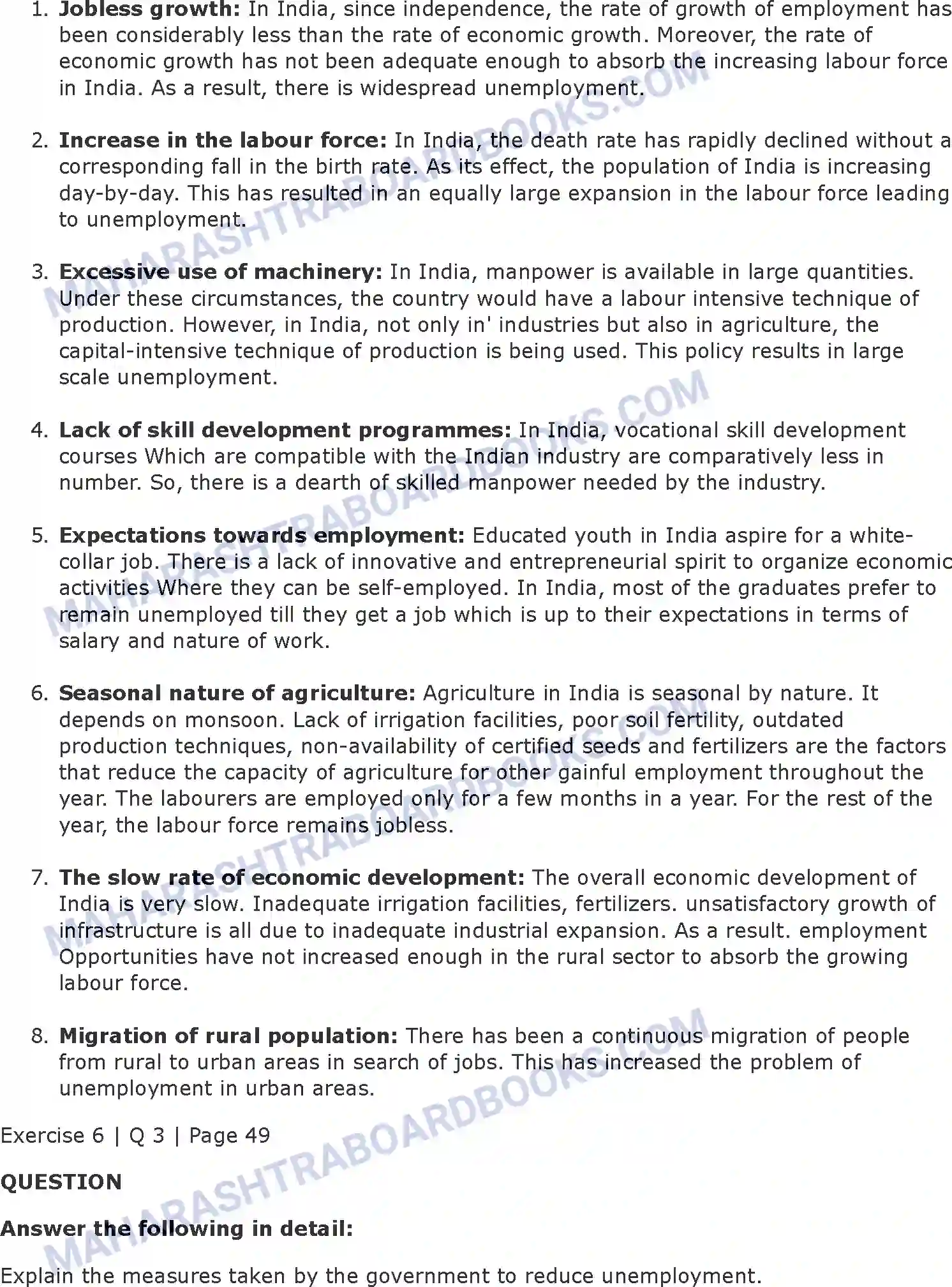 Maharashtra Board Solution Class-11 Economics Unemployment in India Image 9