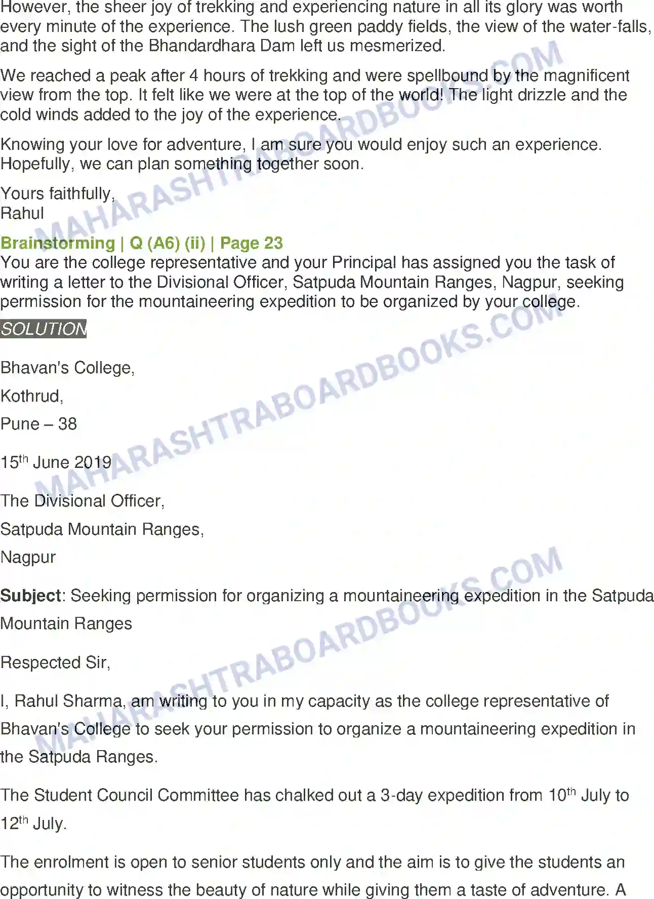Maharashtra Board Solution Class-11 English On To The Summit We Reach The Top Image 13