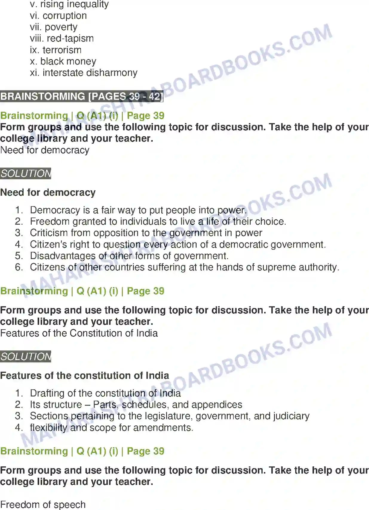 Maharashtra Board Solution Class-11 English Pillars of Democracy Image 4
