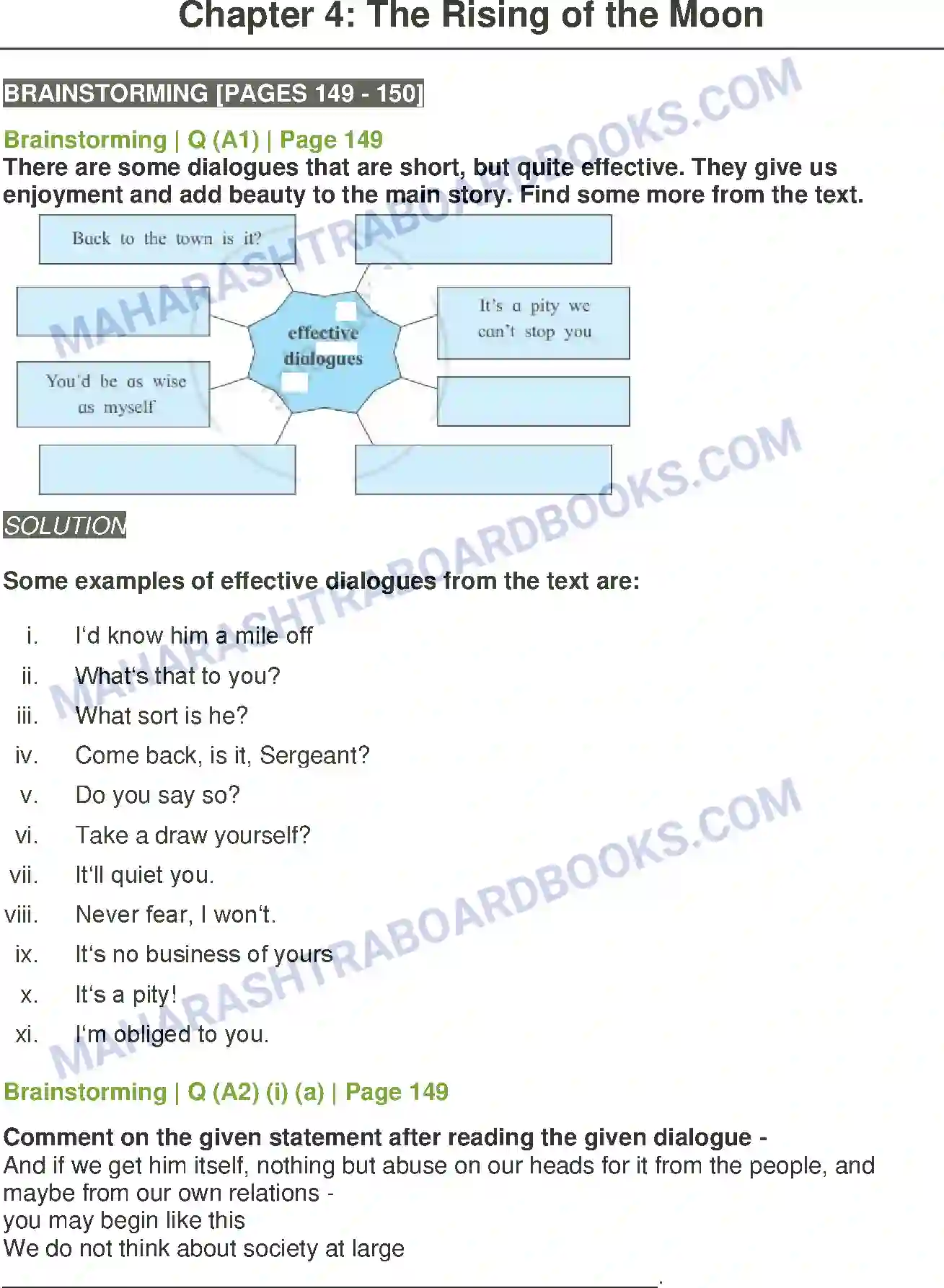 Maharashtra Board Solution Class-11 English The Rising of the Moon Image 1
