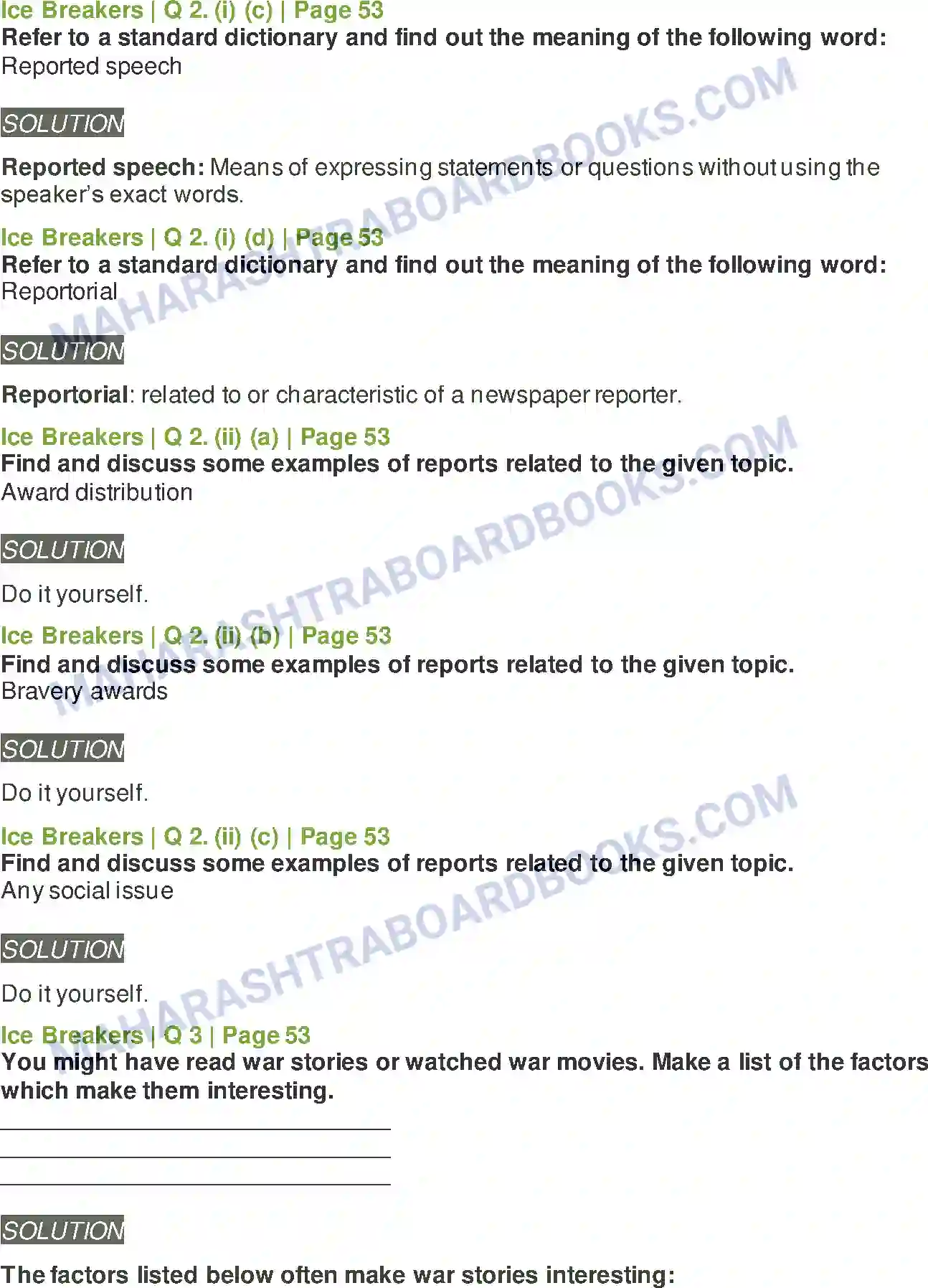 Maharashtra Board Solution class-11 English Tiger Hills Image 2