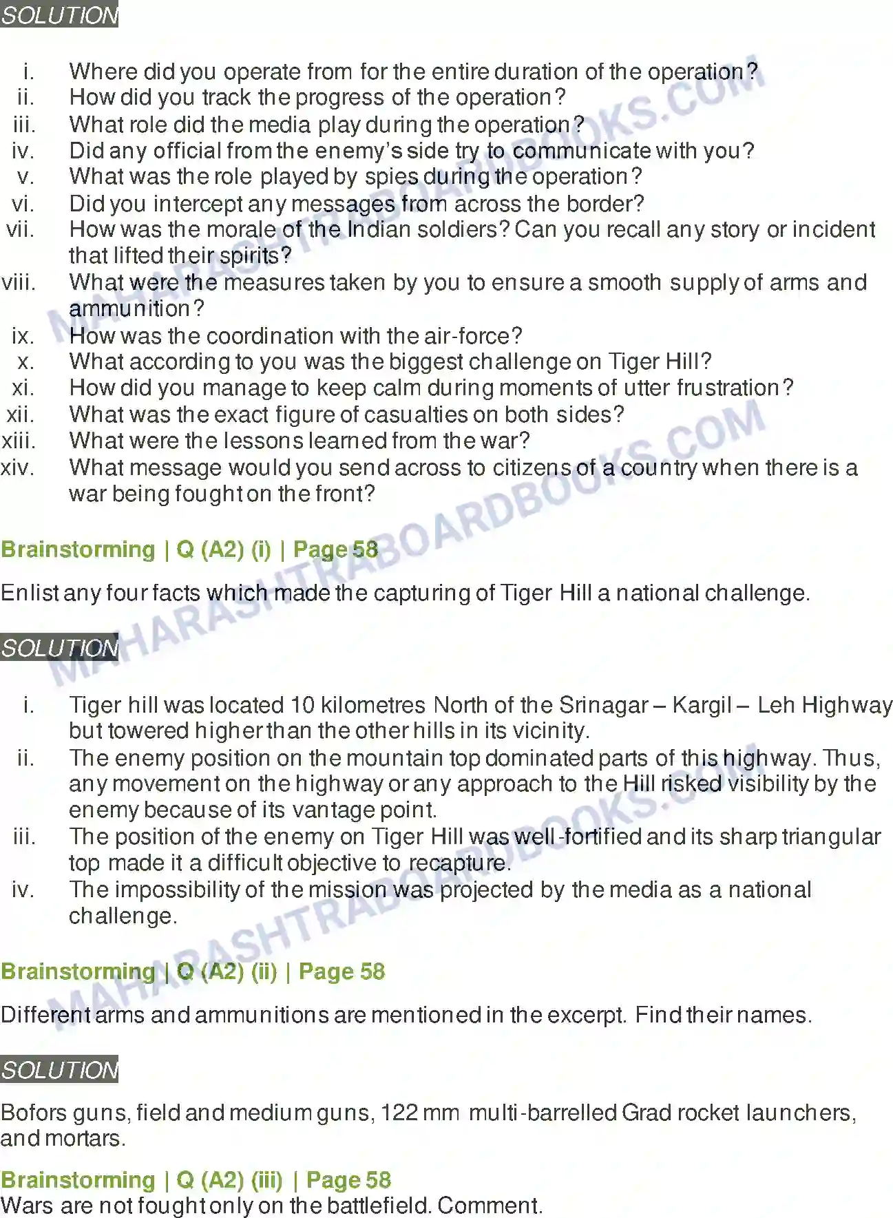Maharashtra Board Solution class-11 English Tiger Hills Image 4
