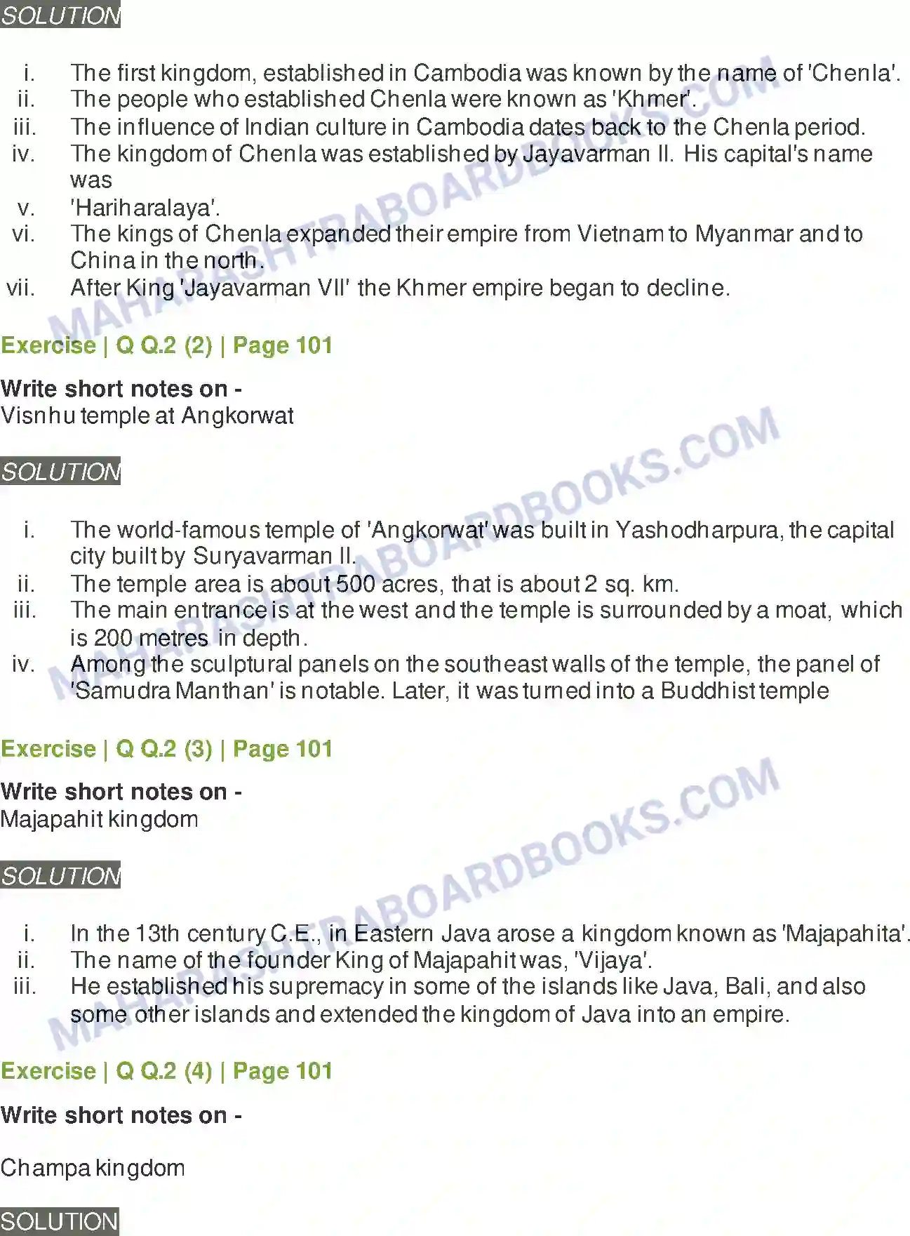 Maharashtra Board Solution Class-11 History India, Shri Lanka and Southeast Asia Image 3