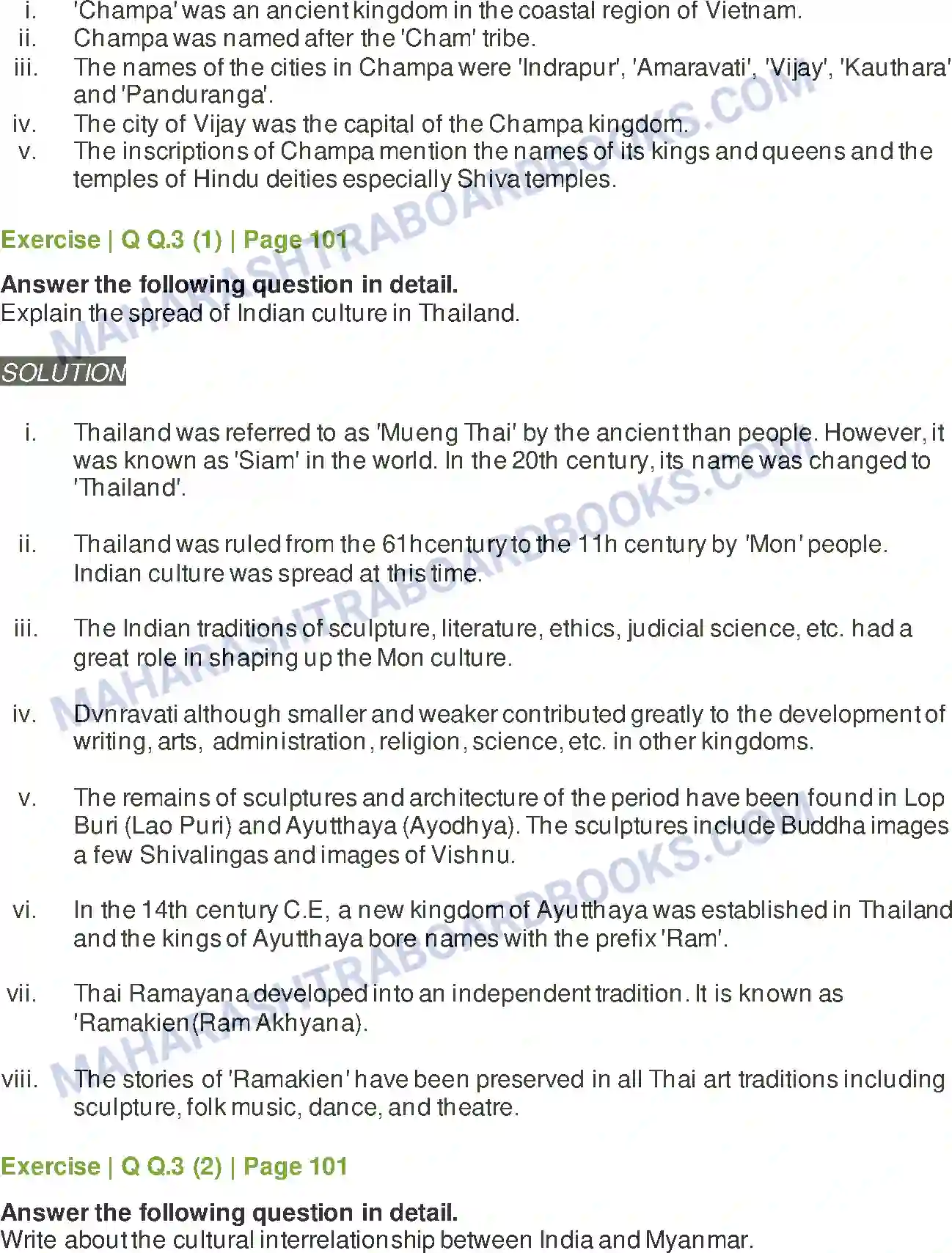 Maharashtra Board Solution Class-11 History India, Shri Lanka and Southeast Asia Image 4