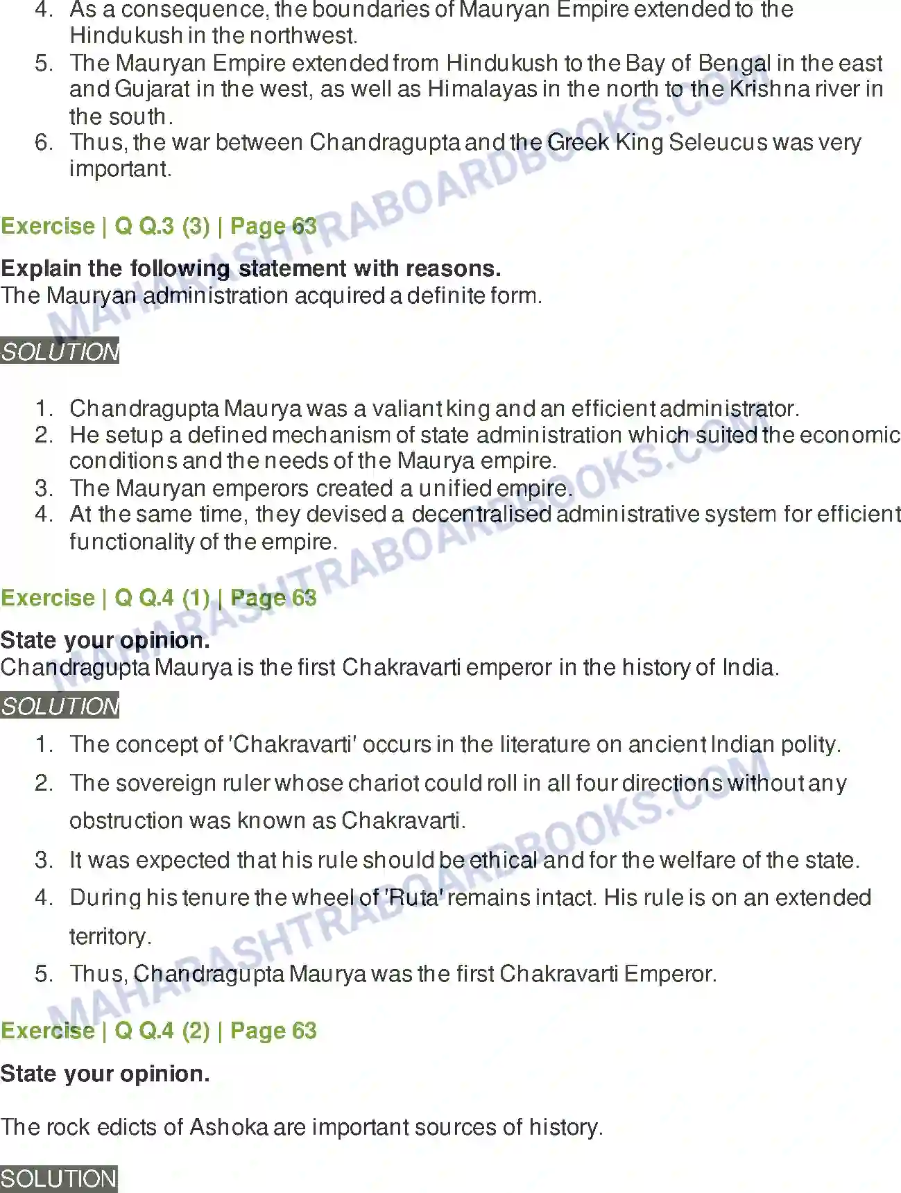 Maharashtra Board Solution Class-11 History India during Mauryan period Image 3