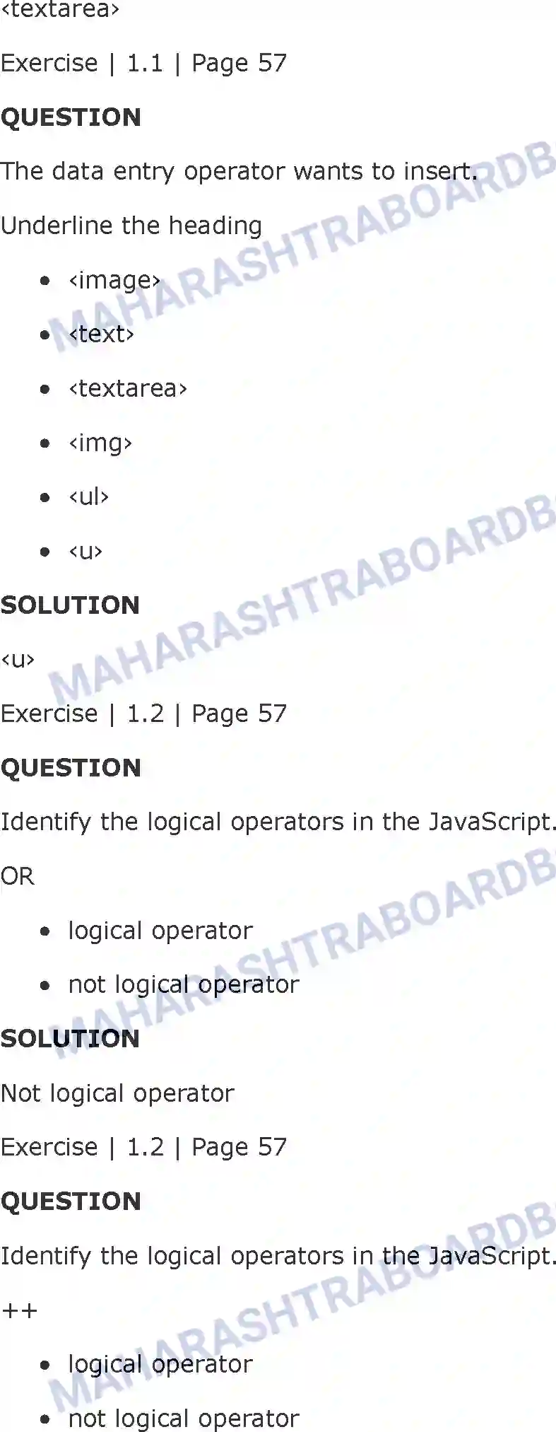 Maharashtra Board Solution Class-11 Information+Technology+(IT) Impressive Web Designing Image 2