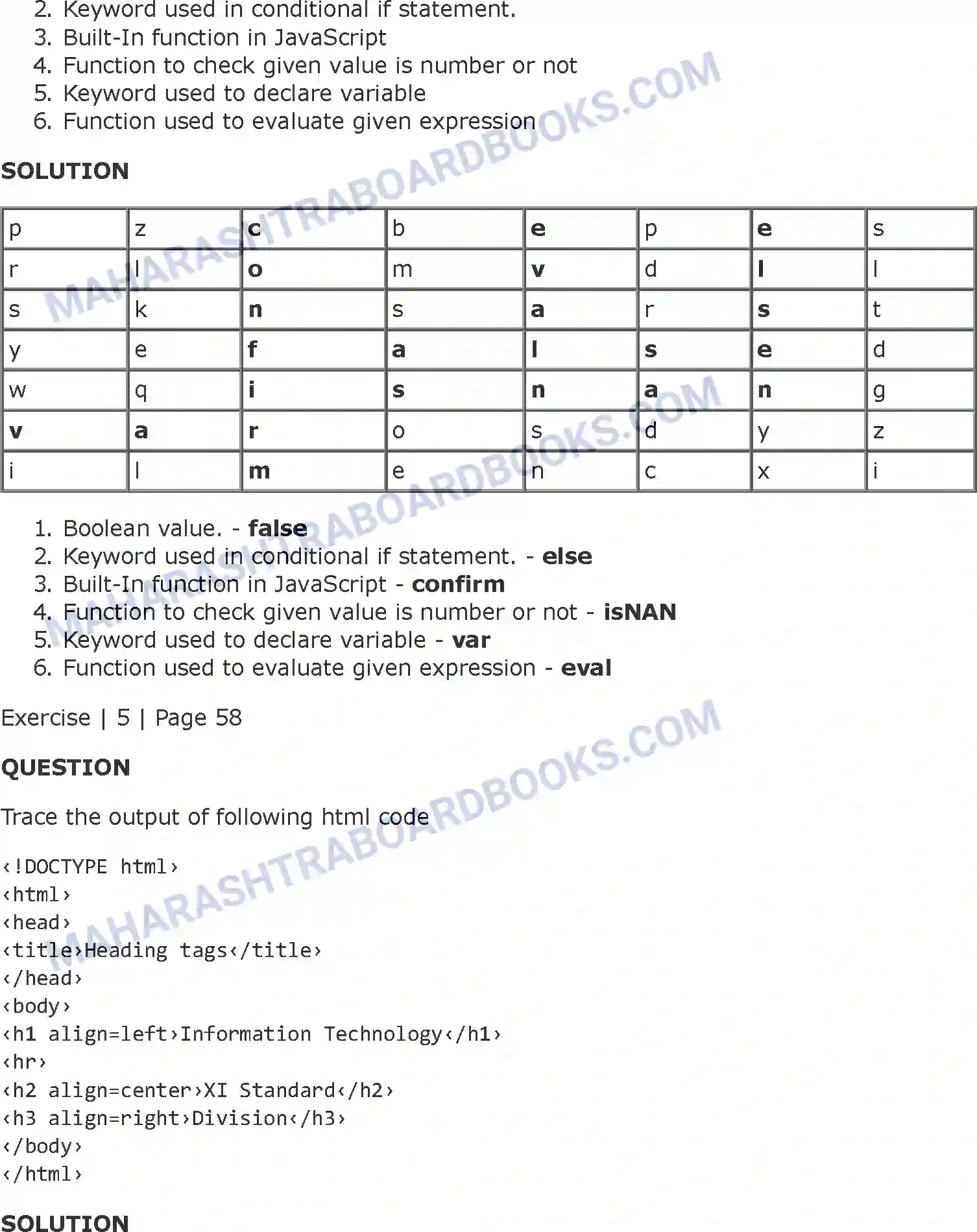 Maharashtra Board Solution Class-11 Information+Technology+(IT) Impressive Web Designing Image 8