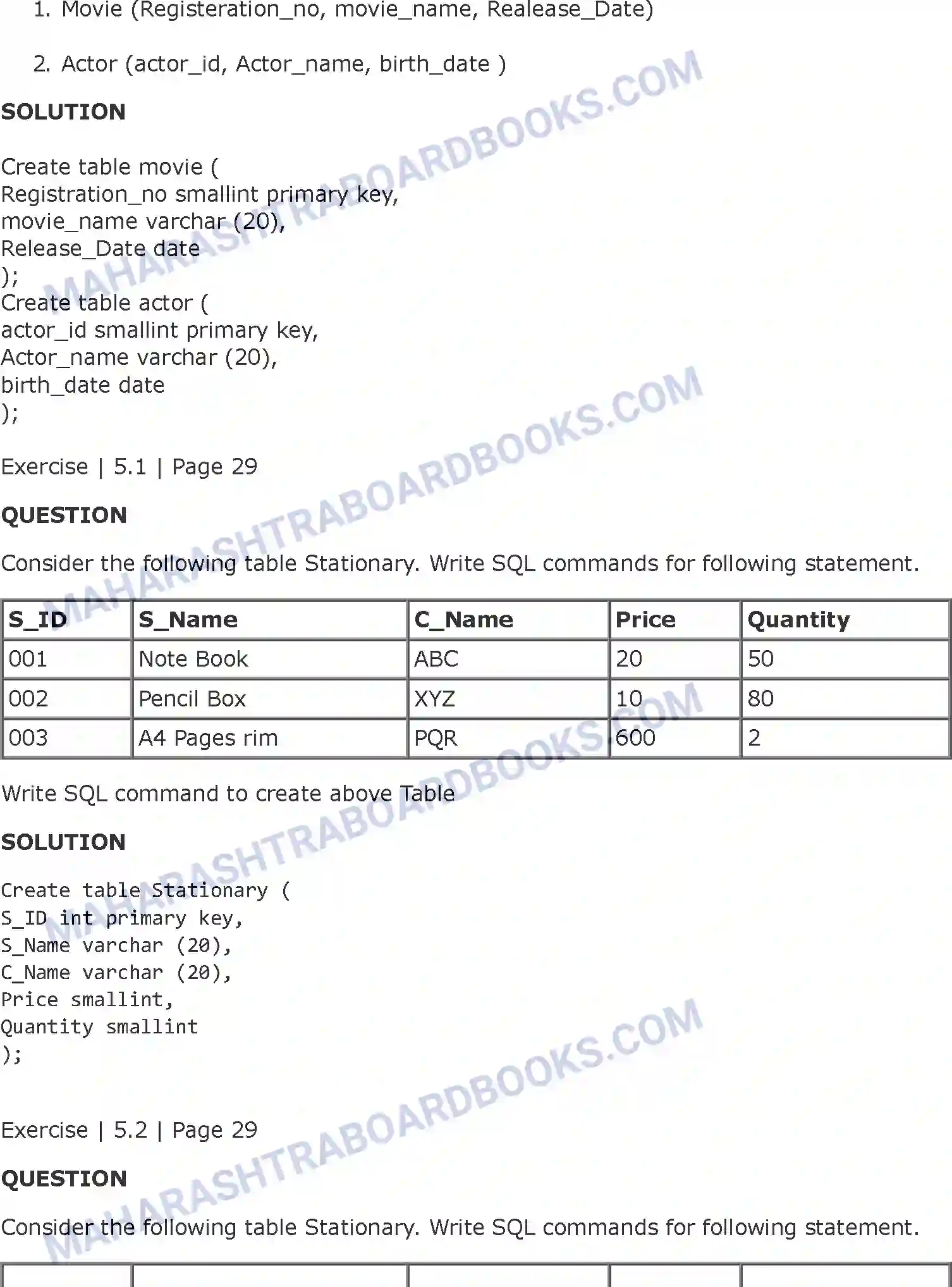 Maharashtra Board Solution class-11 Information+Technology+(IT) Introduction to DBMS Image 5