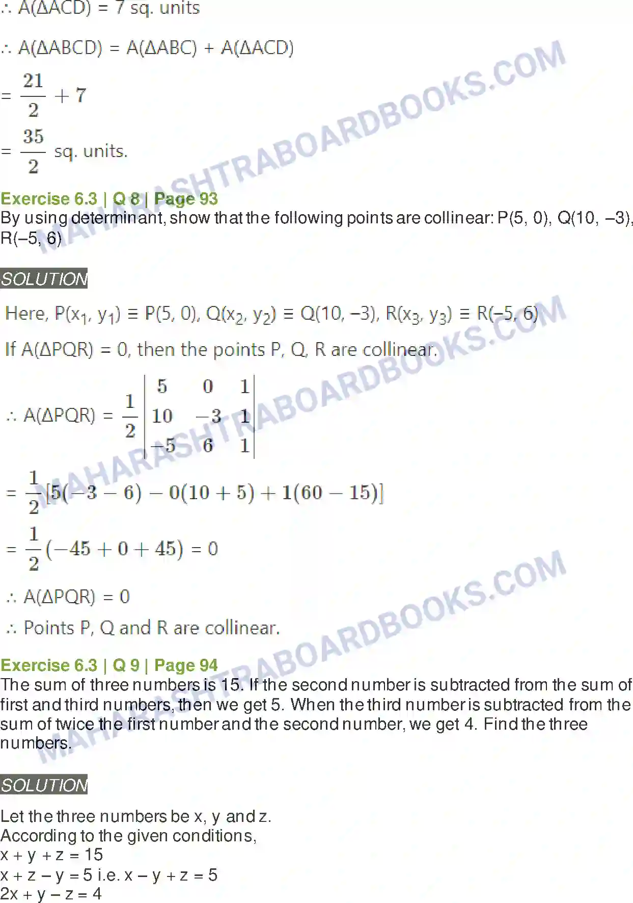 Maharashtra Board Solution class-11 Mathematics+&+Statistics+-+1 Determinants Image 34