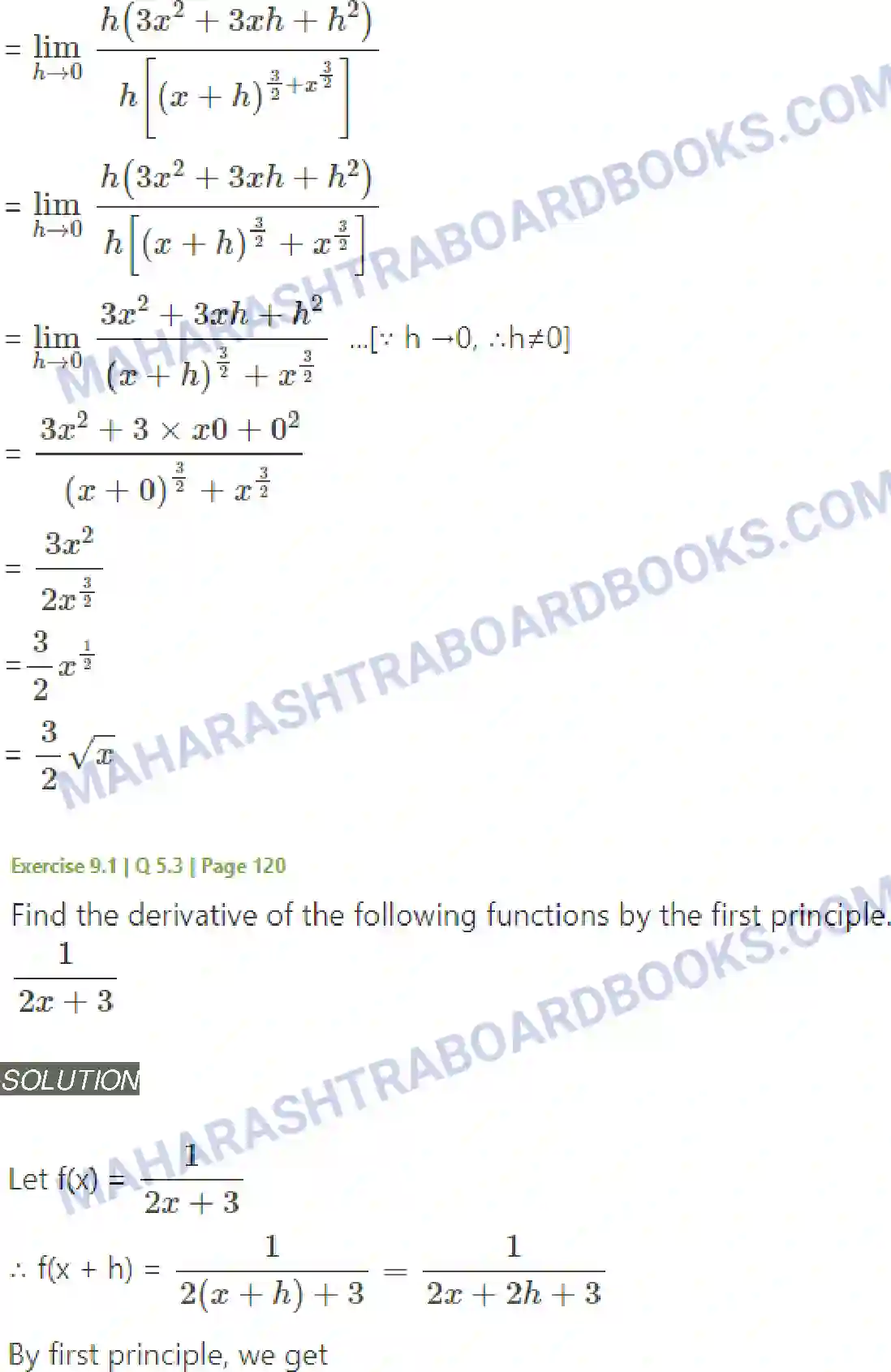 Maharashtra Board Solution Class-11 Mathematics+&+Statistics+-+1 Differentiation Image 15