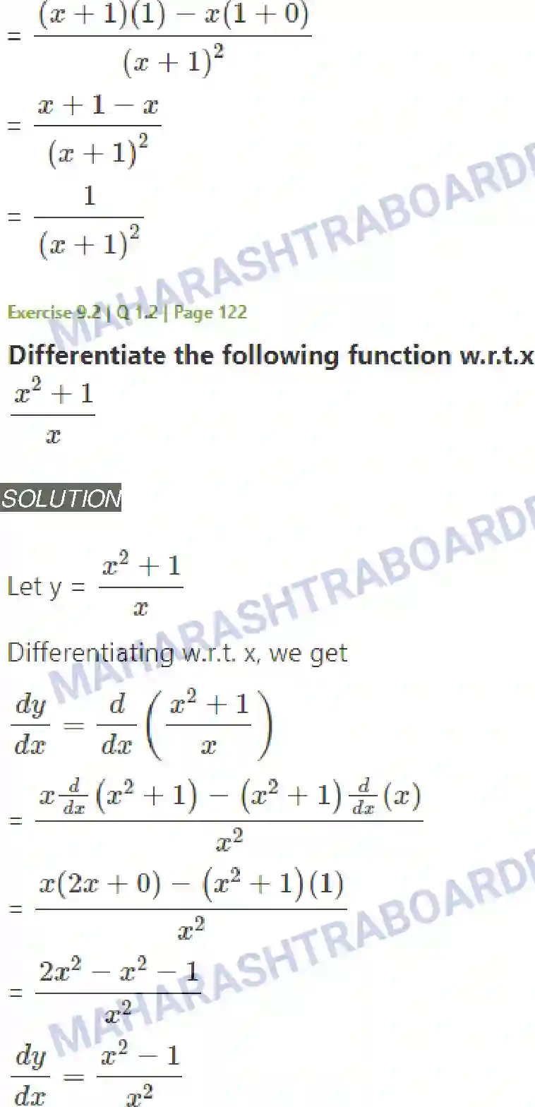 Maharashtra Board Solution Class-11 Mathematics+&+Statistics+-+1 Differentiation Image 18