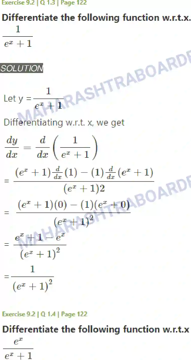 Maharashtra Board Solution Class-11 Mathematics+&+Statistics+-+1 Differentiation Image 19