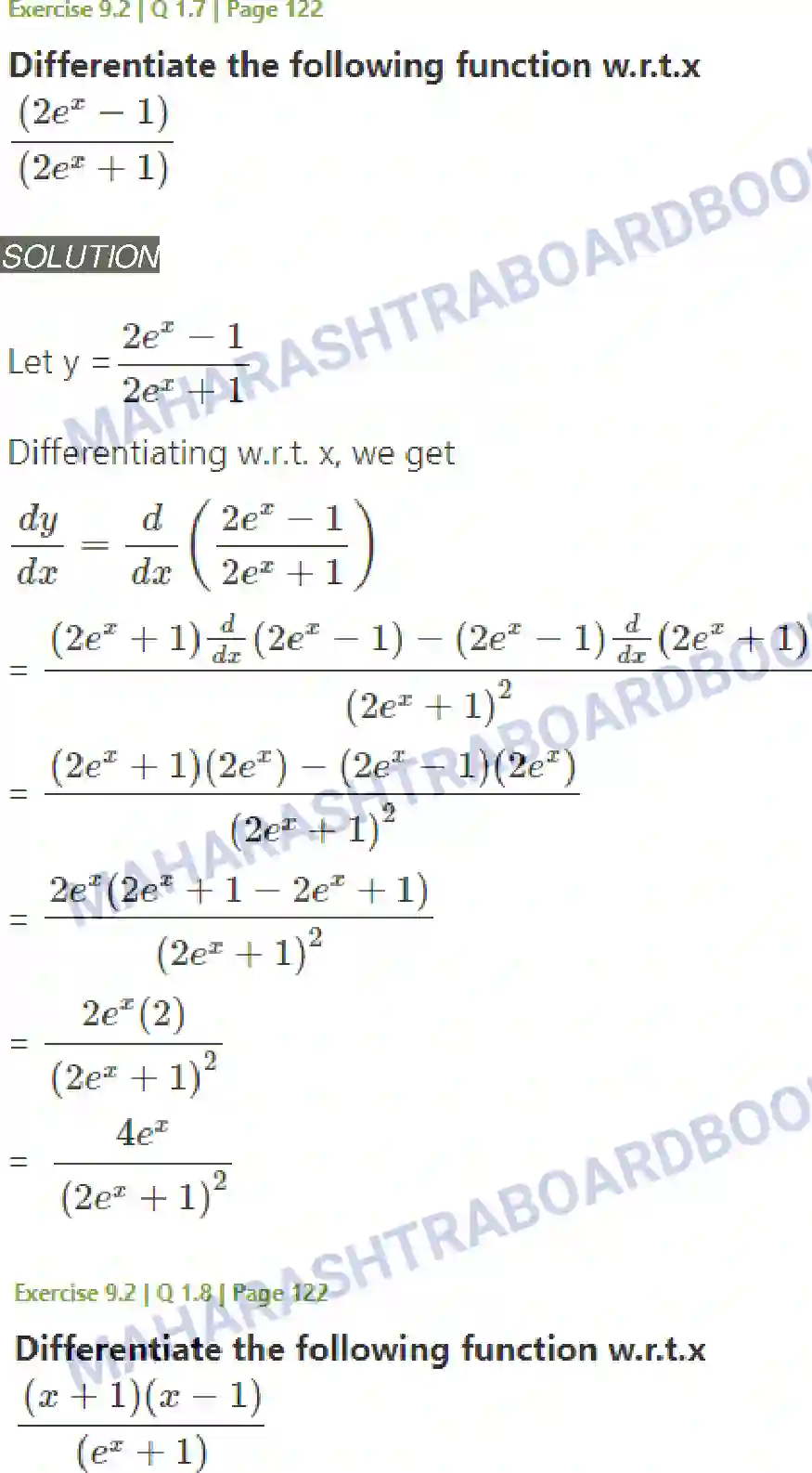 Maharashtra Board Solution Class-11 Mathematics+&+Statistics+-+1 Differentiation Image 22