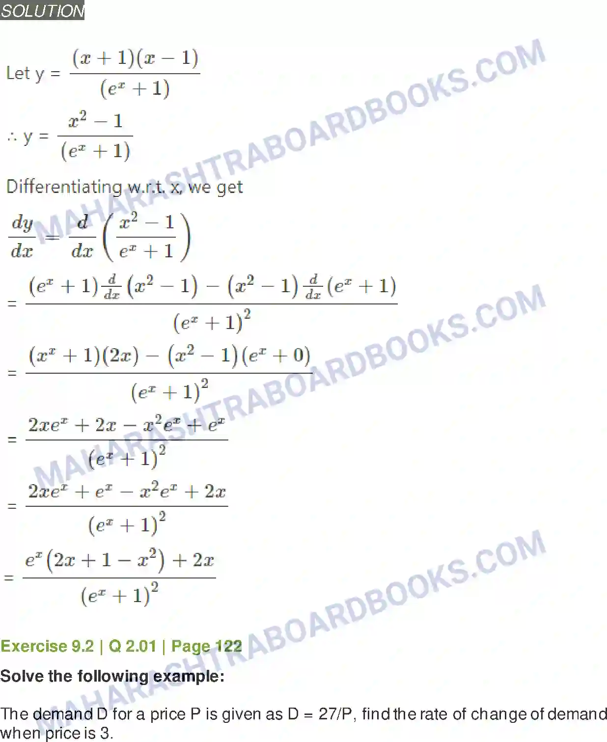 Maharashtra Board Solution Class-11 Mathematics+&+Statistics+-+1 Differentiation Image 23