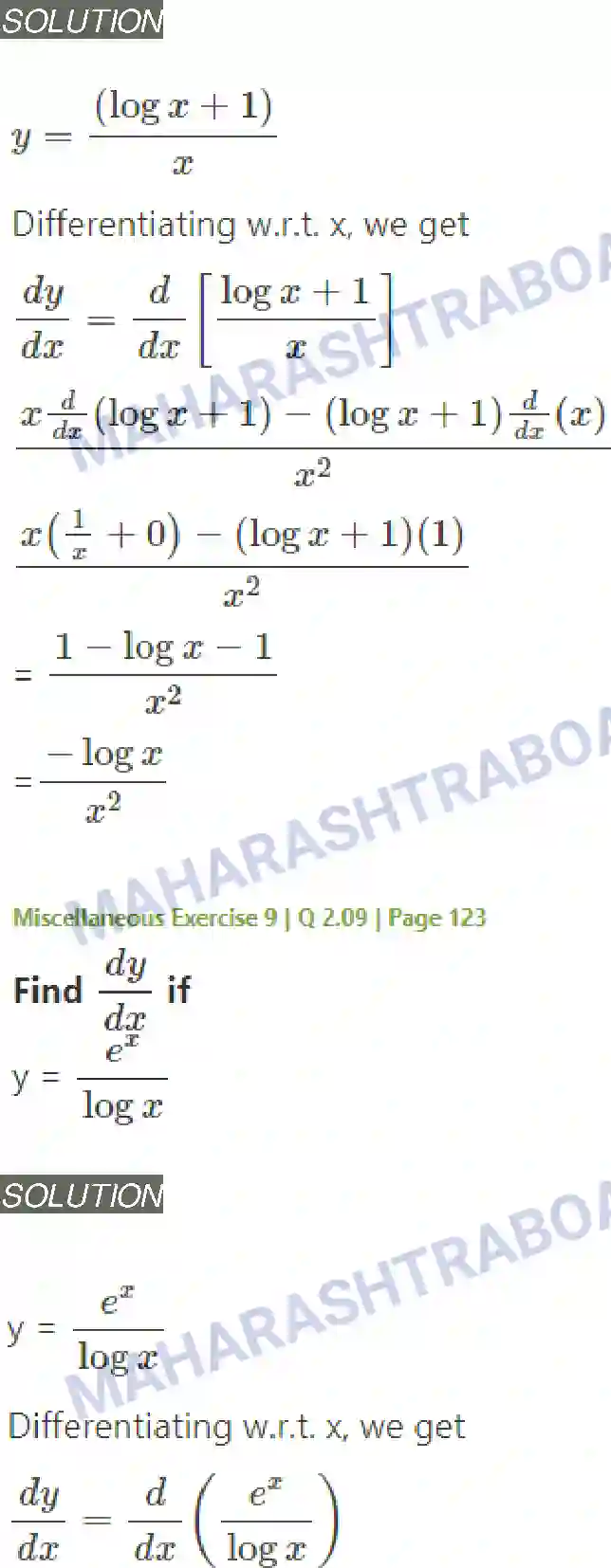 Maharashtra Board Solution Class-11 Mathematics+&+Statistics+-+1 Differentiation Image 43