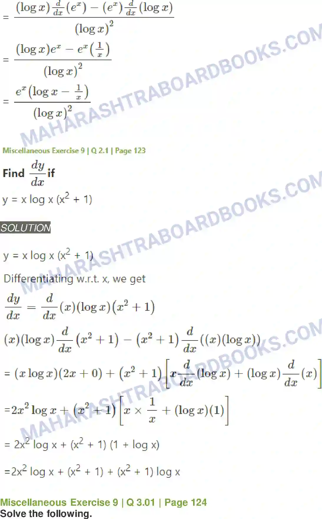 Maharashtra Board Solution Class-11 Mathematics+&+Statistics+-+1 Differentiation Image 44