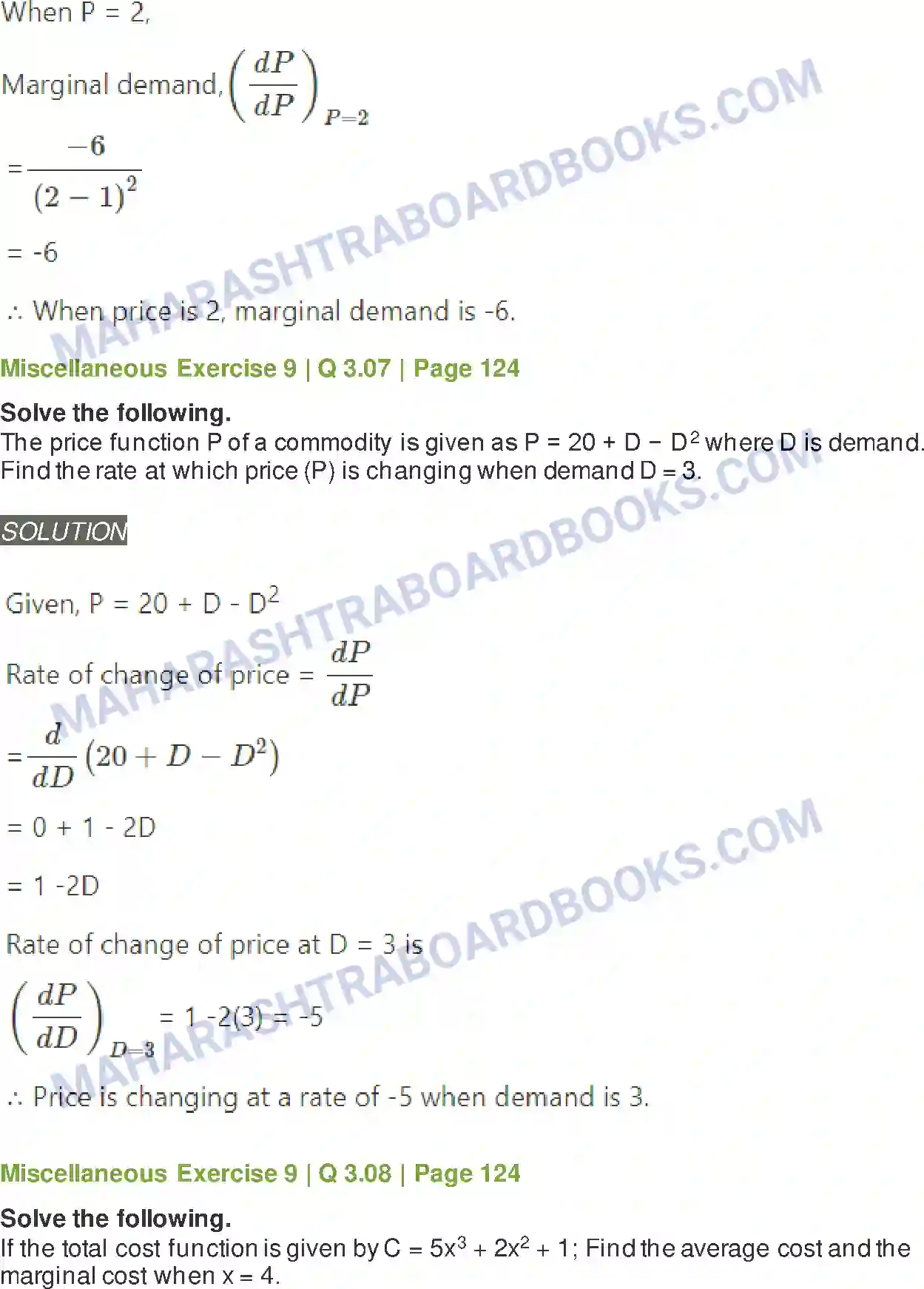 Maharashtra Board Solution Class-11 Mathematics+&+Statistics+-+1 Differentiation Image 50
