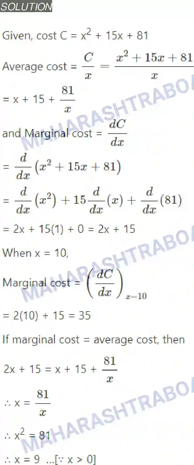 Maharashtra Board Solution Class-11 Mathematics+&+Statistics+-+1 Differentiation Image 53