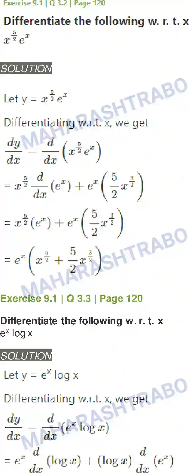 Maharashtra Board Solution Class-11 Mathematics+&+Statistics+-+1 Differentiation Image 7