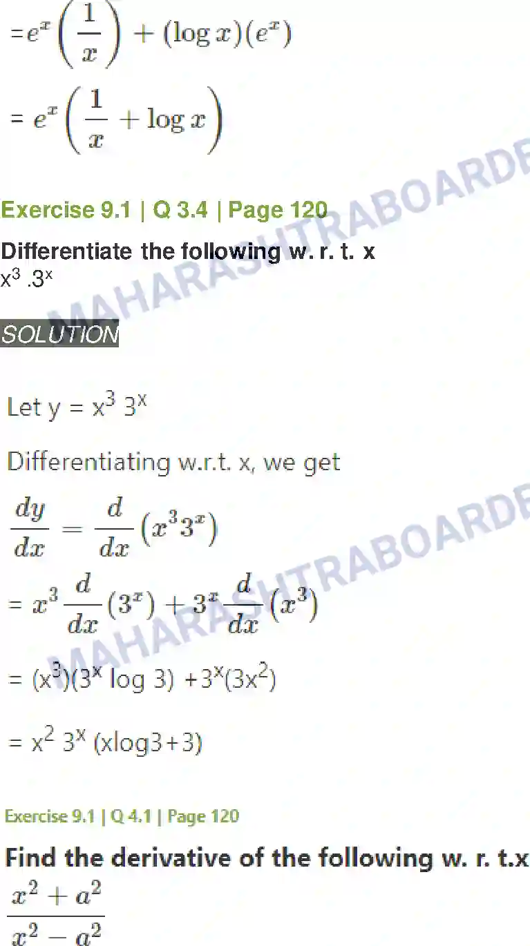 Maharashtra Board Solution Class-11 Mathematics+&+Statistics+-+1 Differentiation Image 8