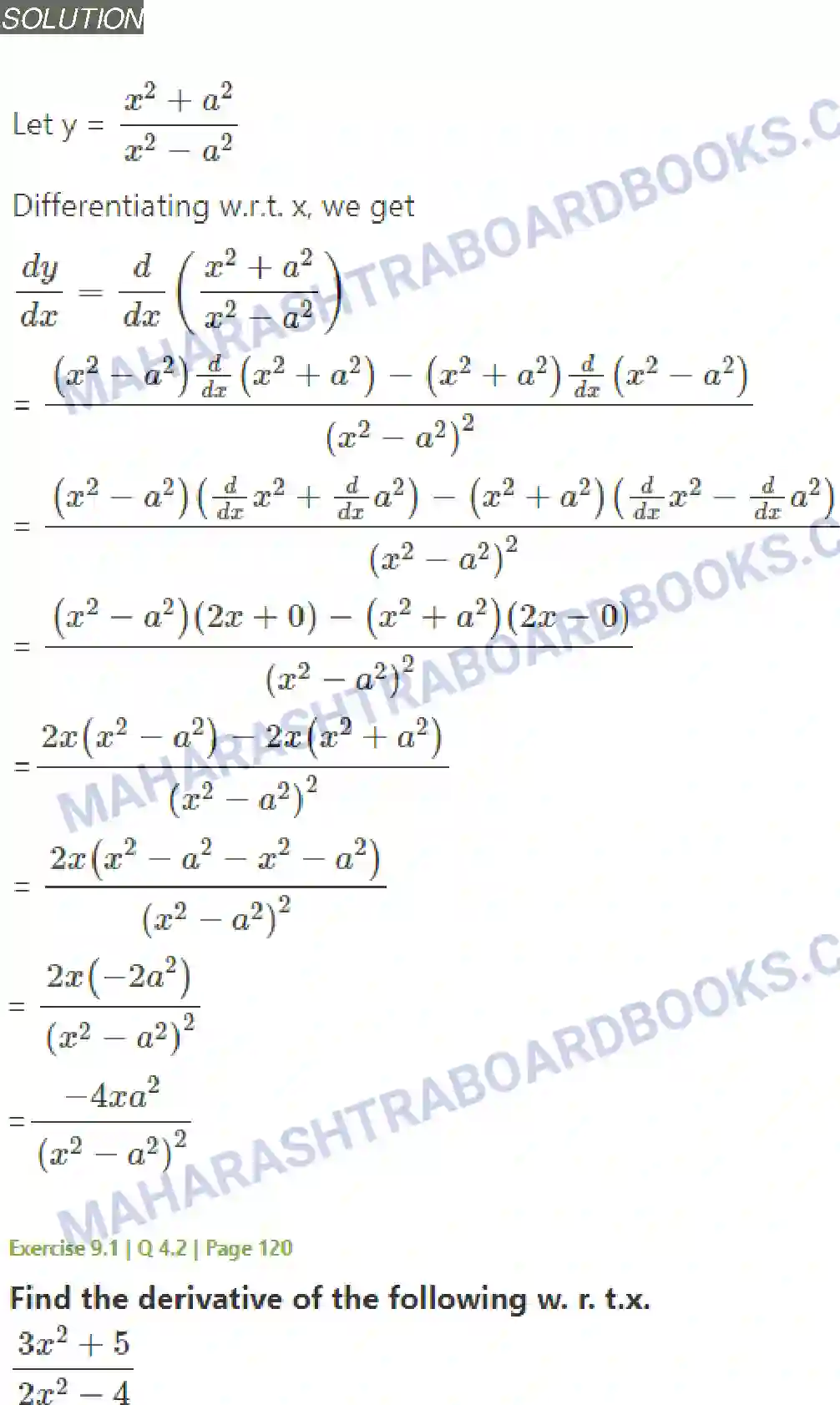 Maharashtra Board Solution Class-11 Mathematics+&+Statistics+-+1 Differentiation Image 9
