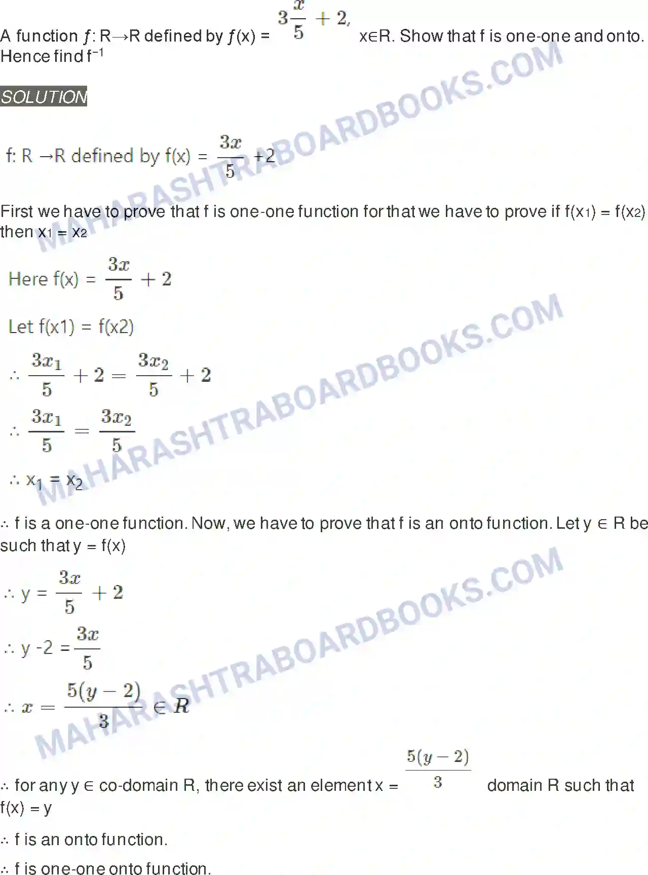 Maharashtra Board Solution Class-11 Mathematics+&+Statistics+-+1 Functions Image 10