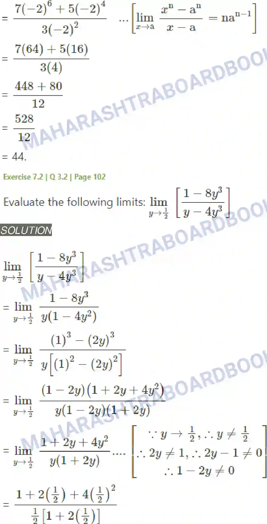 Maharashtra Board Solution Class-11 Mathematics+&+Statistics+-+1 Limits Image 15