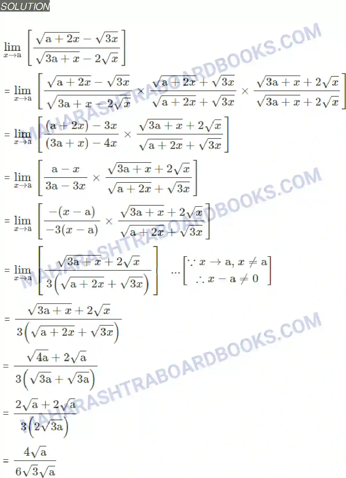 Maharashtra Board Solution Class-11 Mathematics+&+Statistics+-+1 Limits Image 21