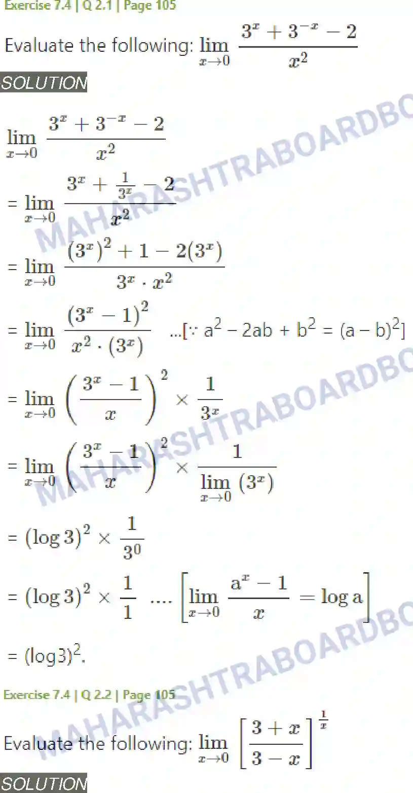 Maharashtra Board Solution Class-11 Mathematics+&+Statistics+-+1 Limits Image 31