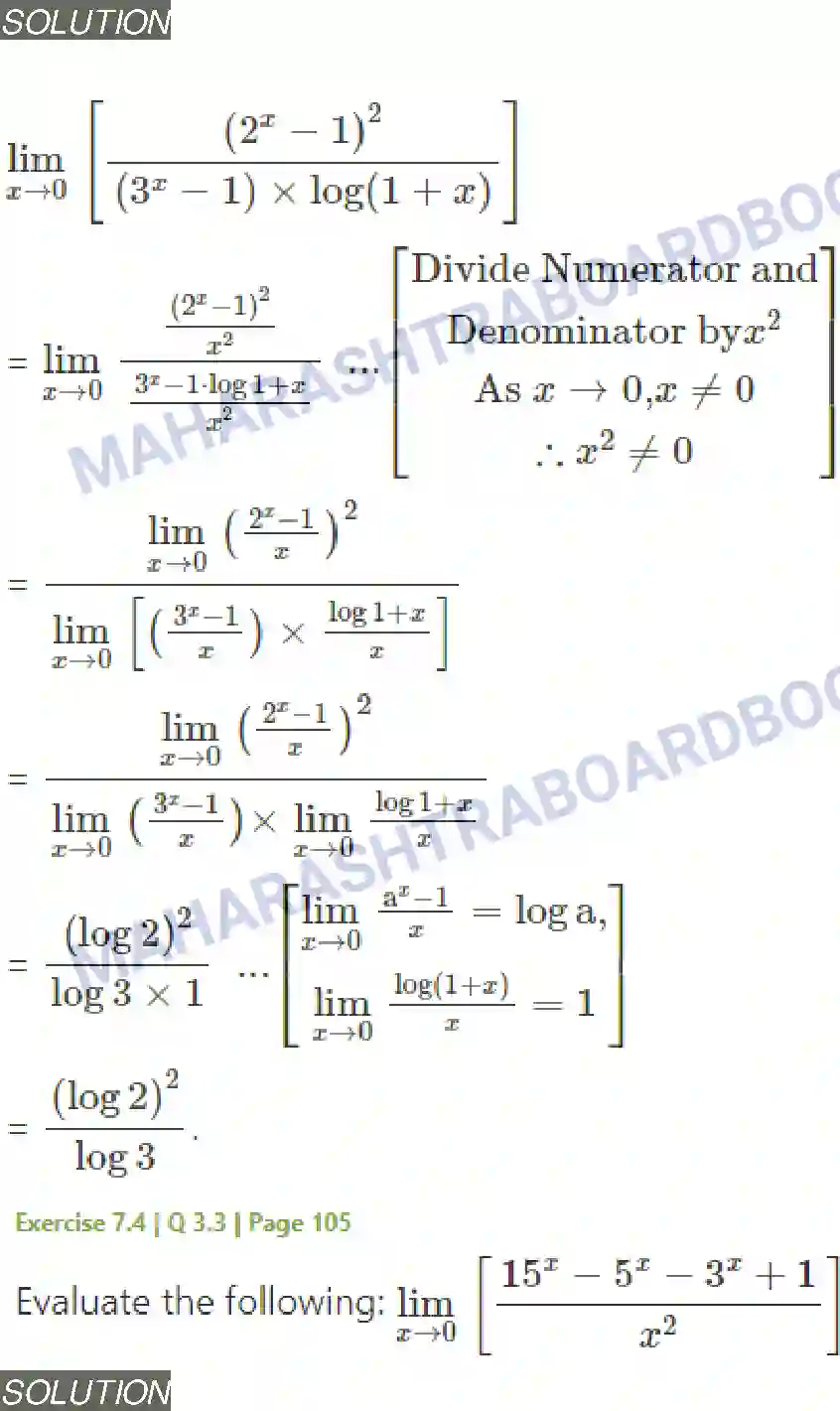 Maharashtra Board Solution Class-11 Mathematics+&+Statistics+-+1 Limits Image 35